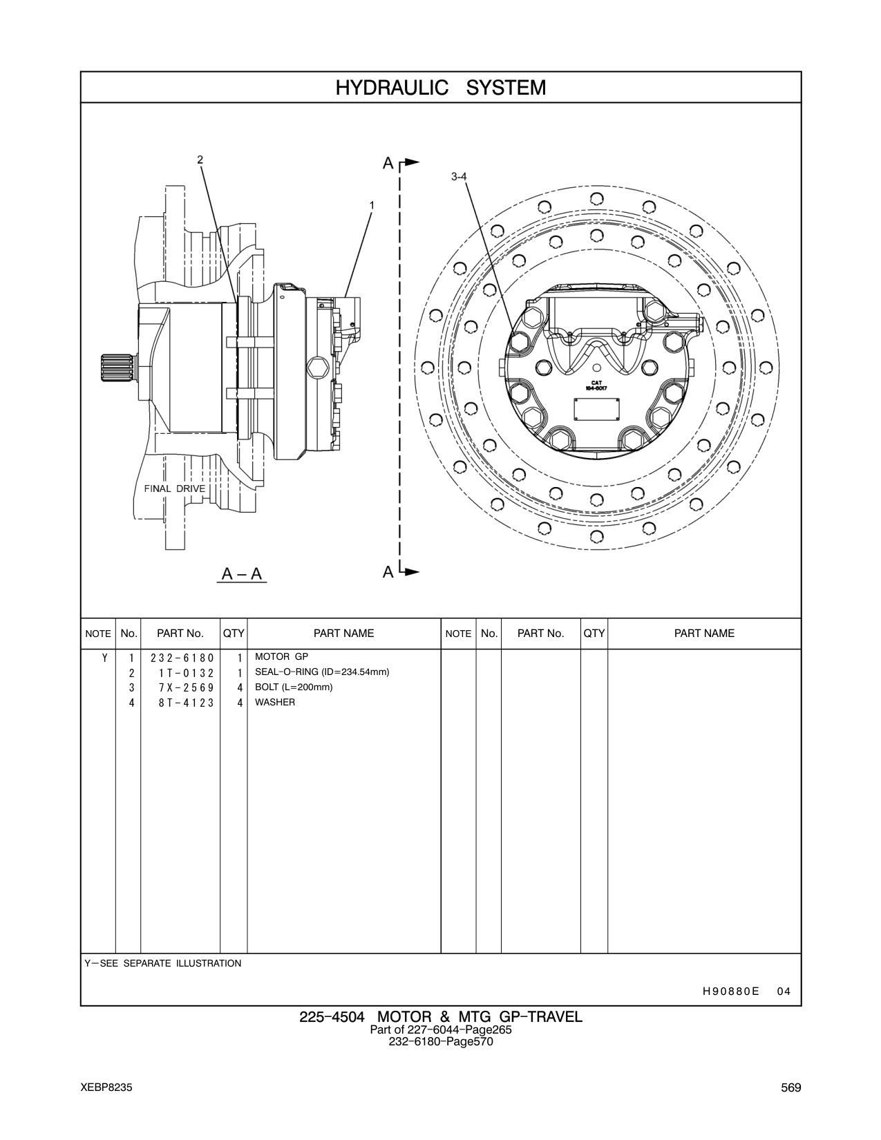 232-6180 MOTOR GP CAT parts manual diagram