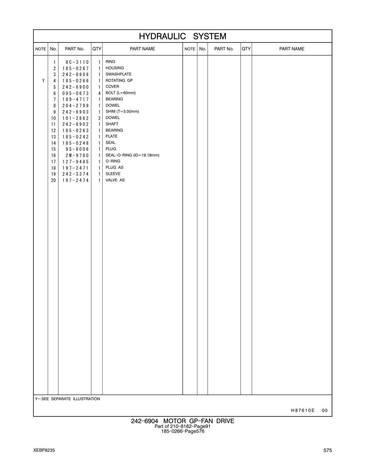 242-6903 SHIM (T=3.00mm) CAT parts manual diagram