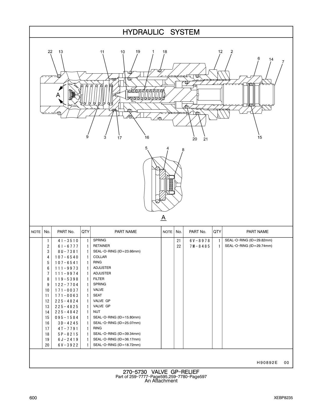 225-4825 VALVE GP CAT parts manual diagram