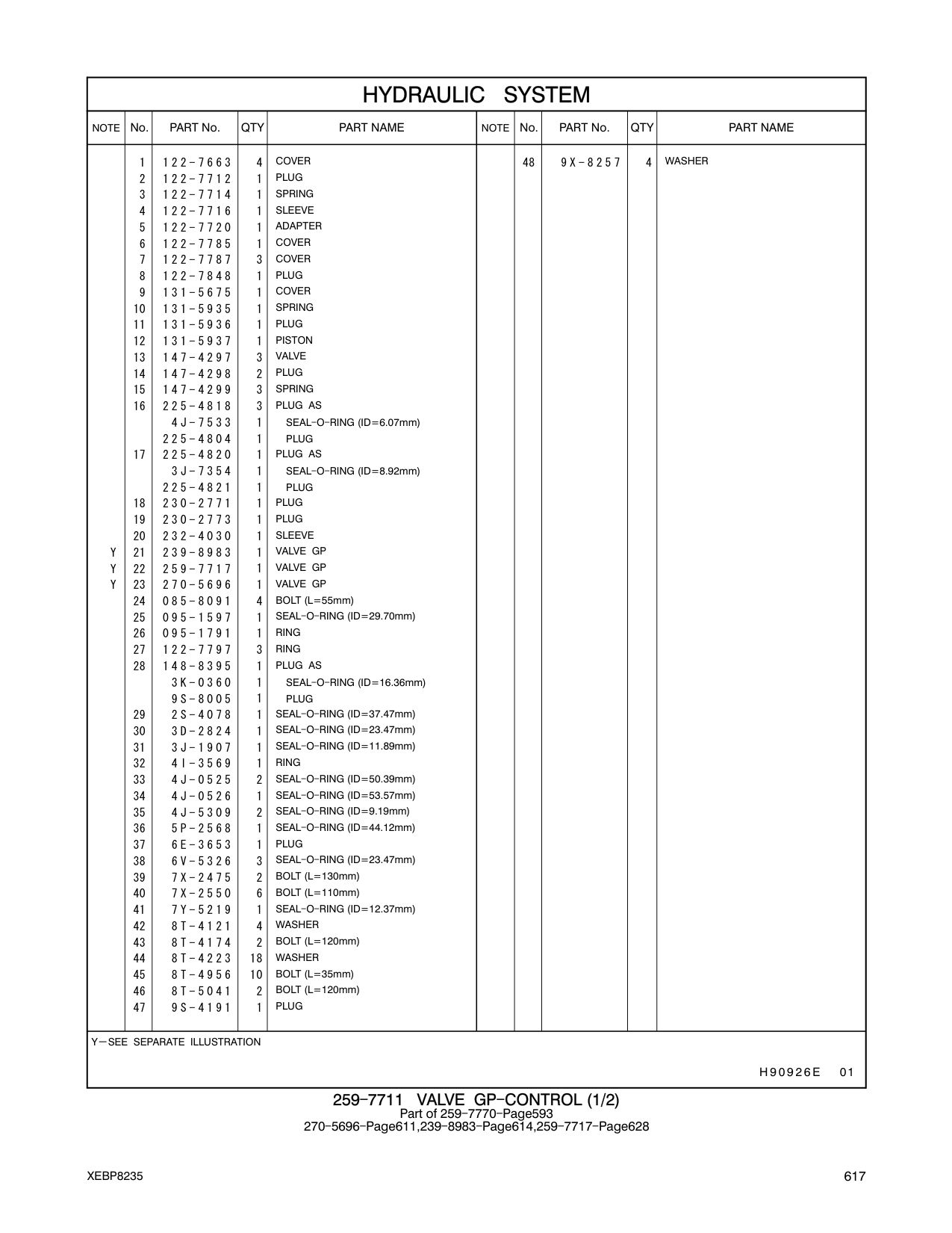 232-4030 SLEEVE CAT parts manual diagram