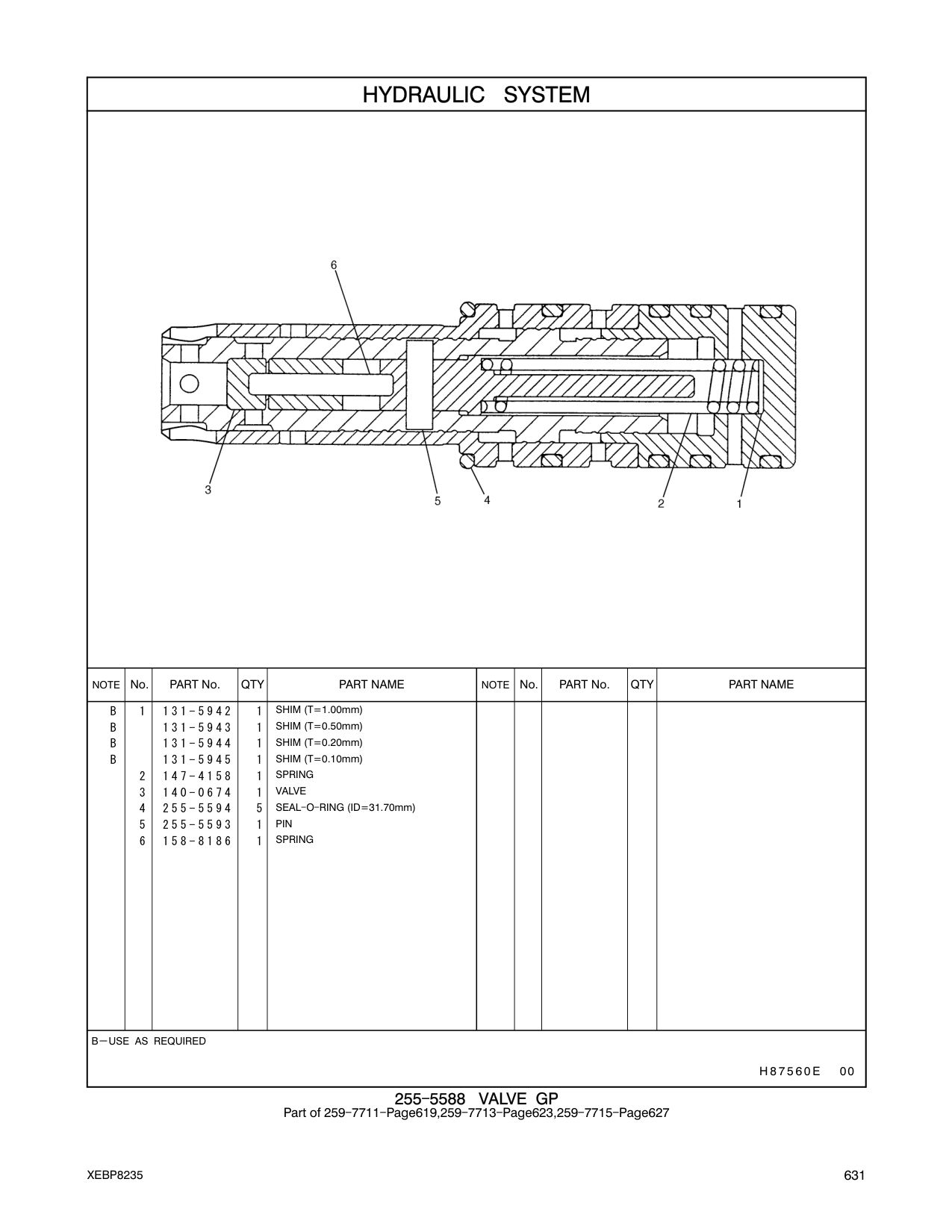 255-5593 PIN CAT parts manual diagram