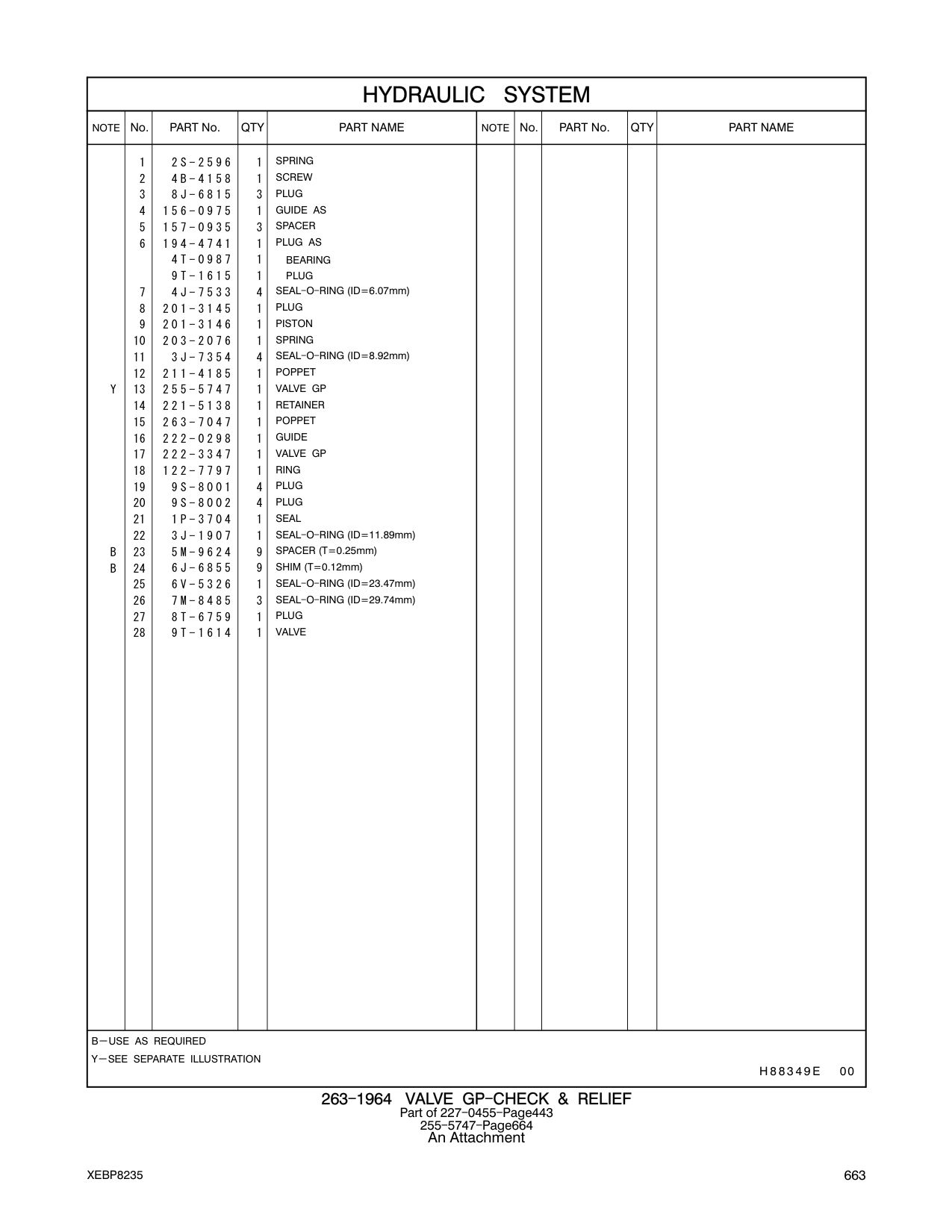 9T-1614 VALVE CAT parts manual diagram