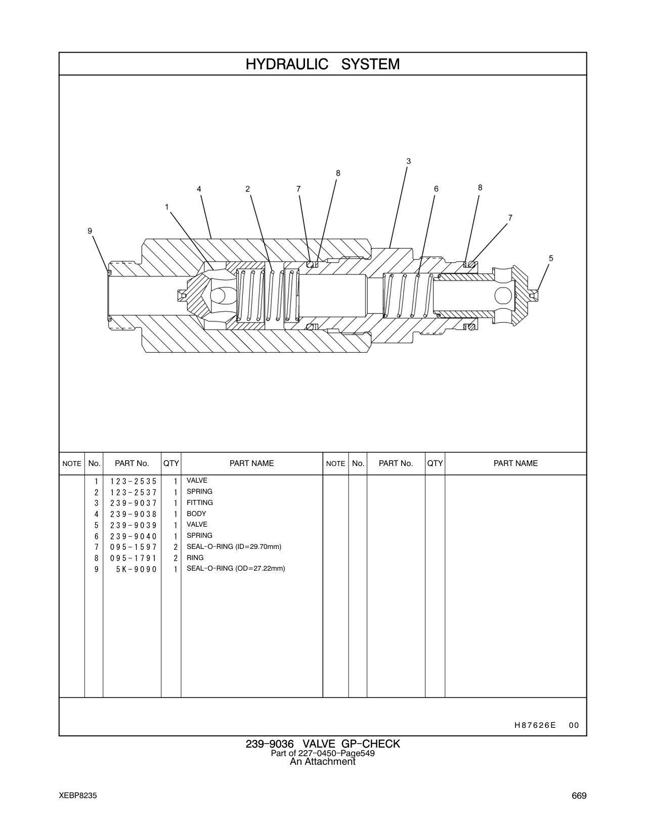 239-9039 VALVE CAT parts manual diagram