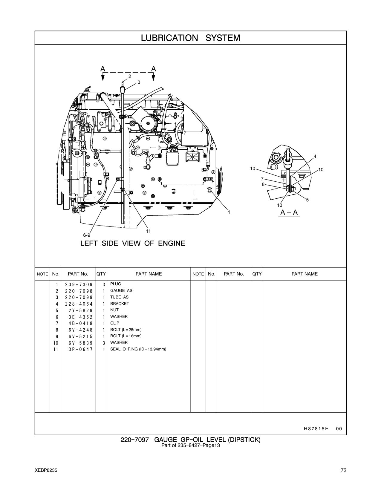 220-7098 GAUGE AS CAT parts manual diagram