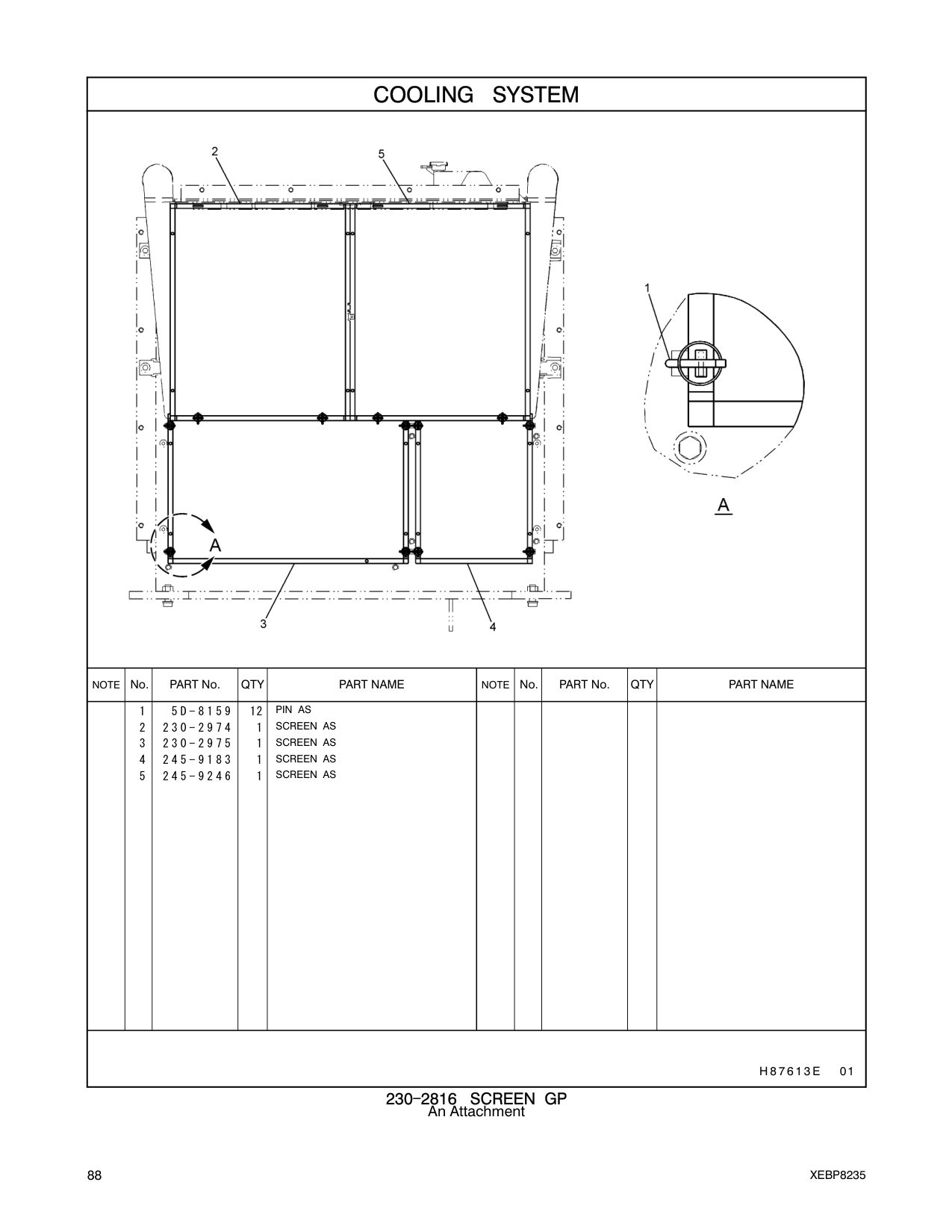 245-9183 SCREEN AS CAT parts manual diagram