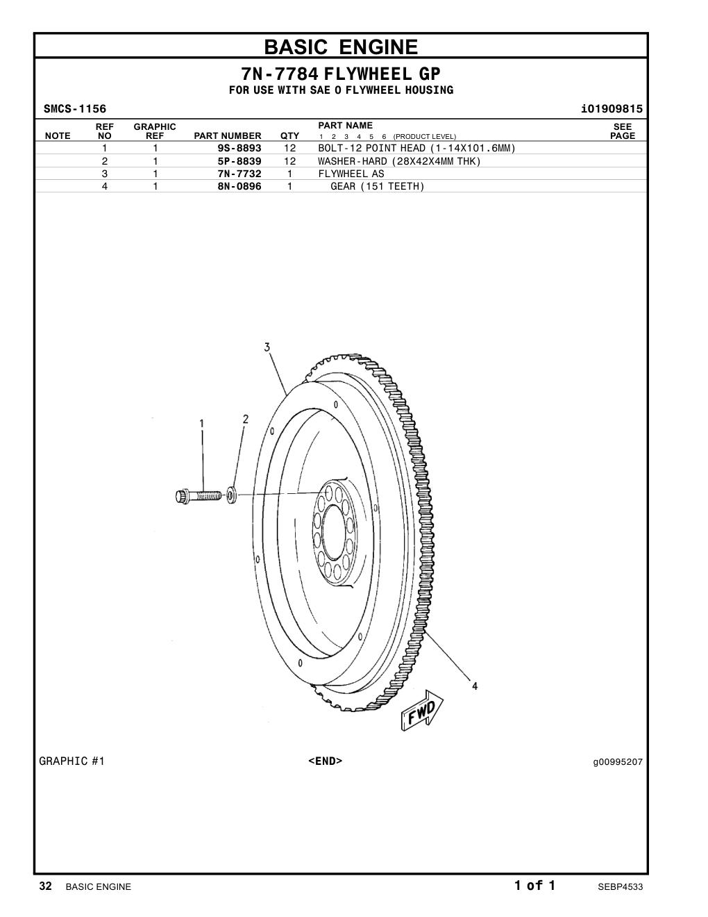 8N-0896 GEAR (151 TEETH) CAT parts manual diagram