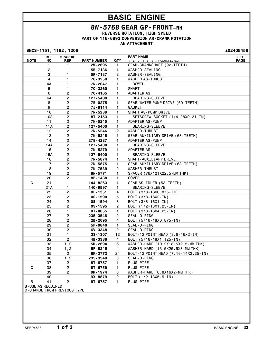 7N-5239 SHAFT AS-PUMP DRIVE CAT parts manual diagram