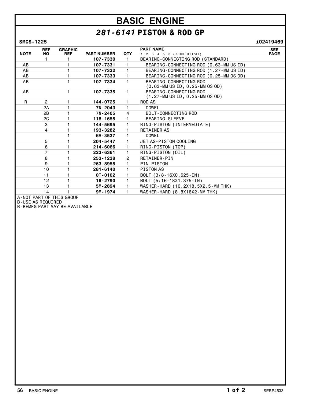 6V-3537 DOWEL CAT parts manual diagram