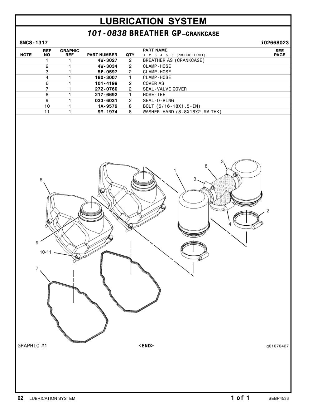 4W-3034 CLAMP-HOSE CAT parts manual diagram