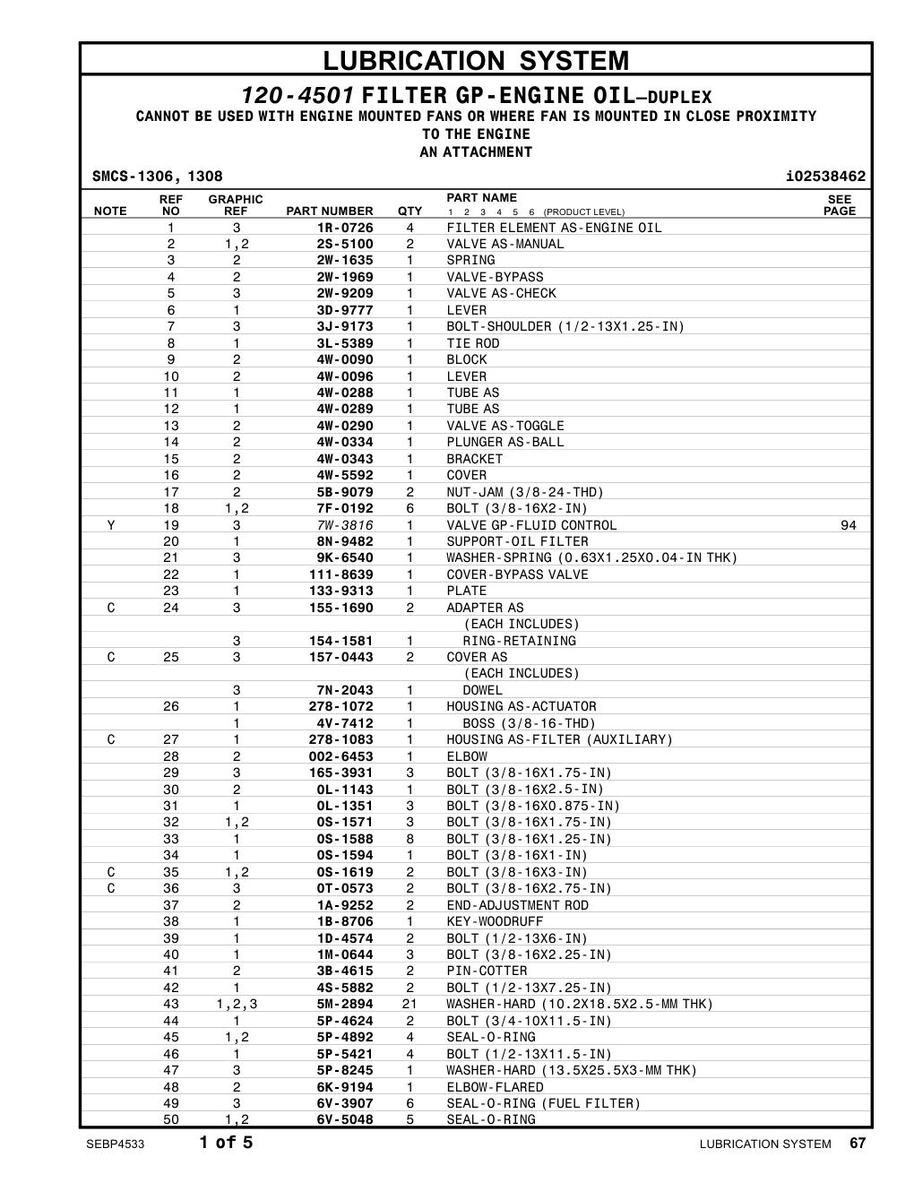 4W-0290 VALVE AS-TOGGLE CAT parts manual diagram