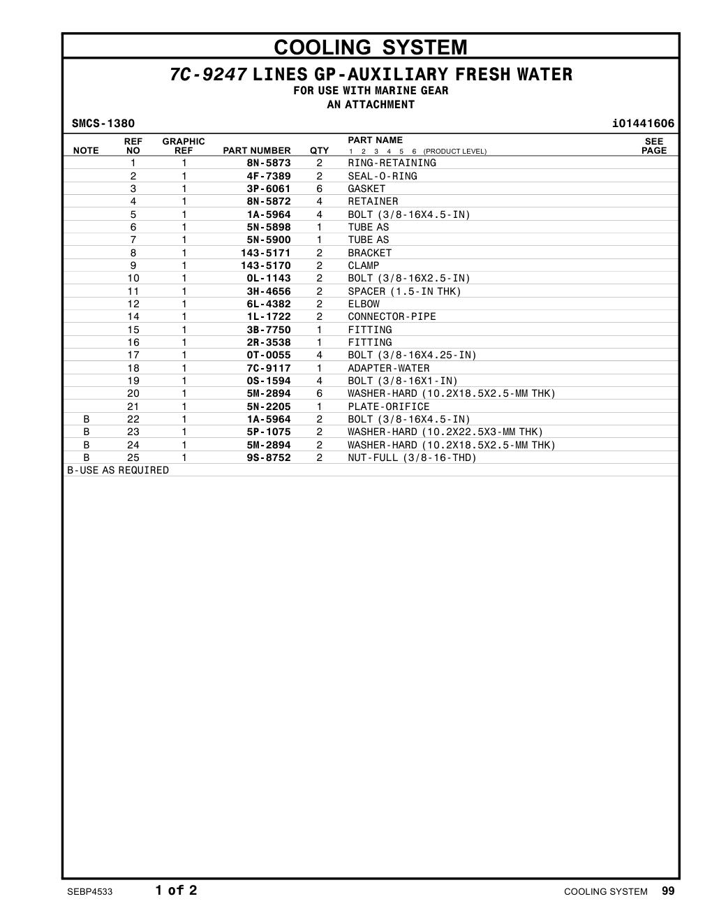 2R-3538 FITTING CAT parts manual diagram