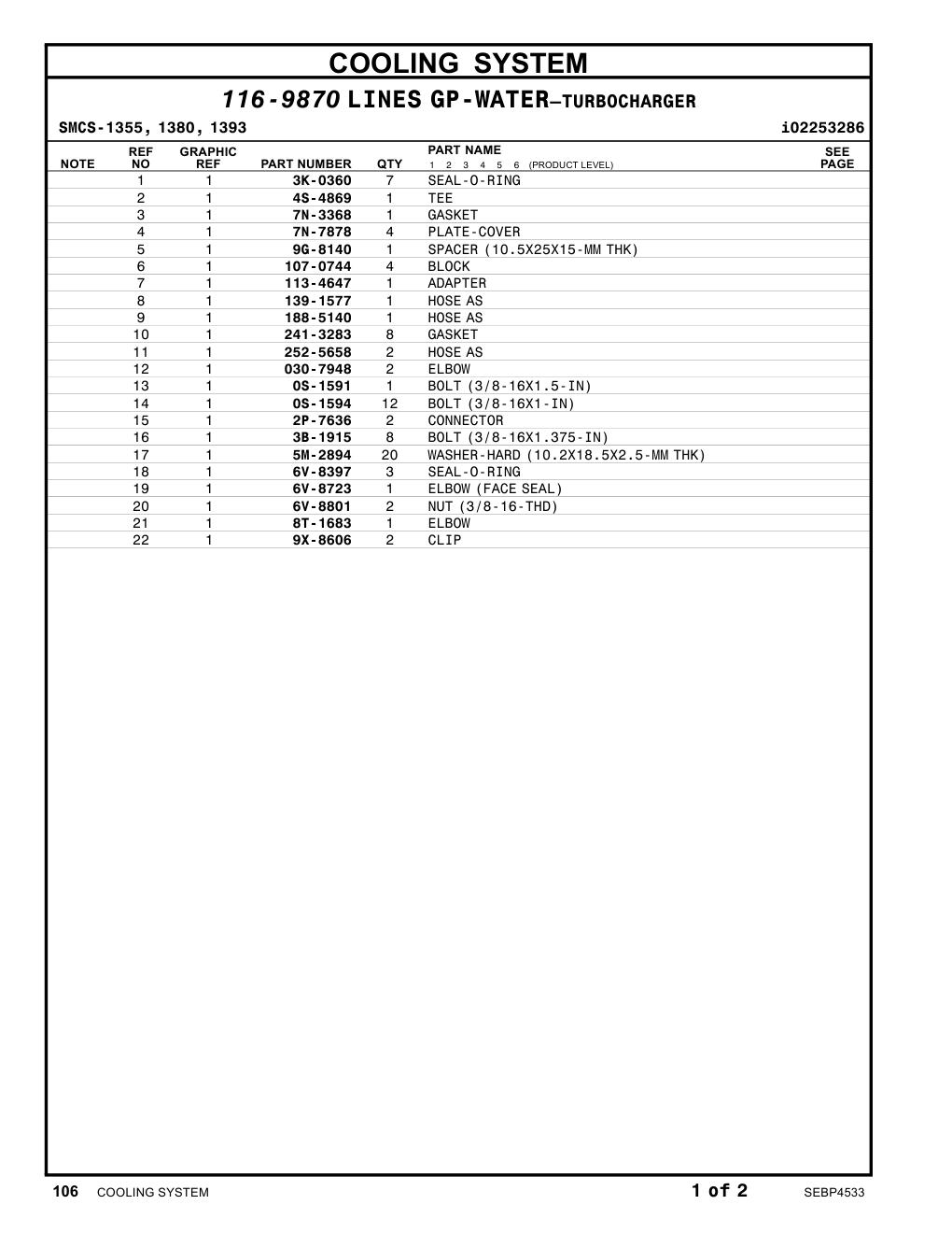 241-3283 GASKET CAT parts manual diagram