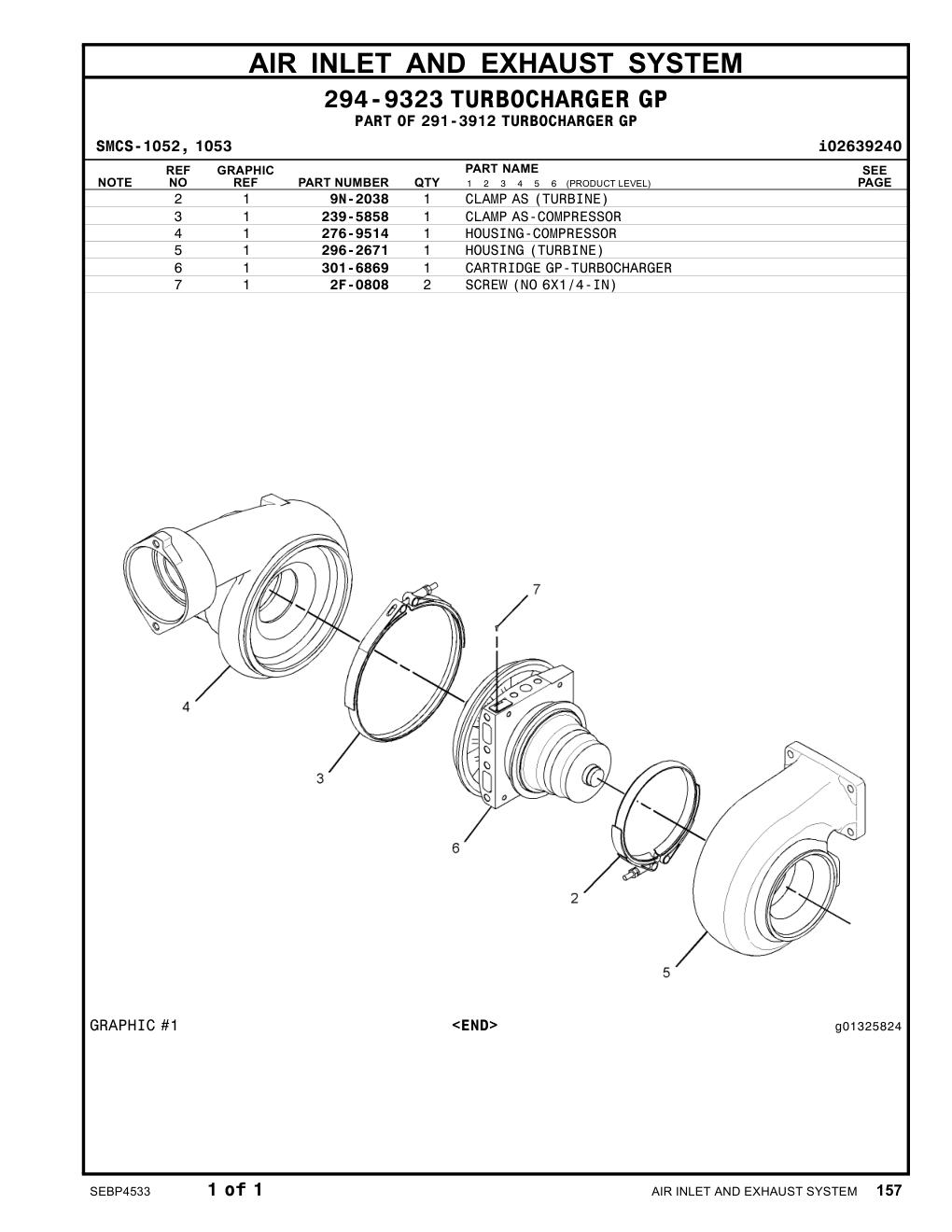 301-6869 CARTRIDGEGP-TURBOCHARGER CAT parts manual diagram
