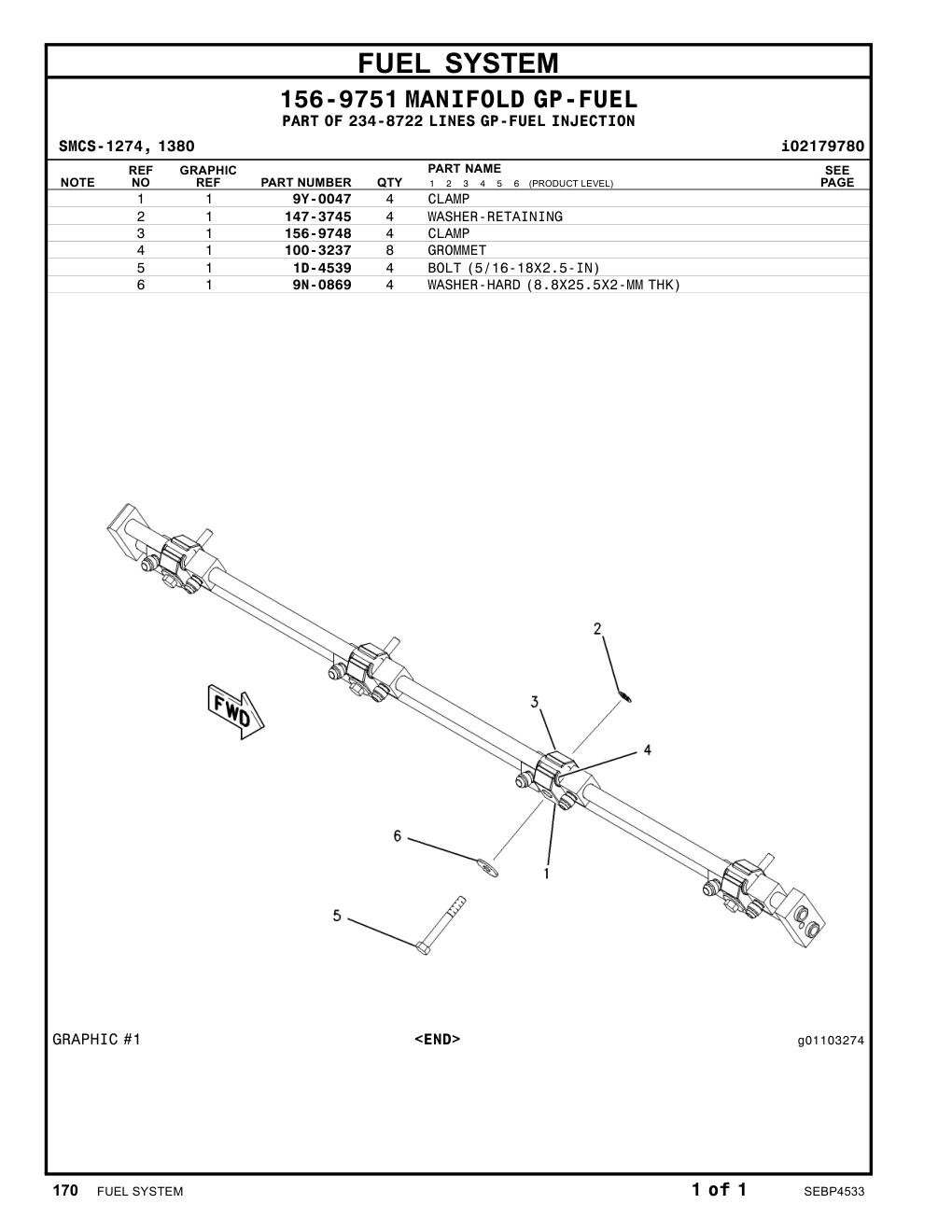 9Y-0047 CLAMP CAT parts manual diagram