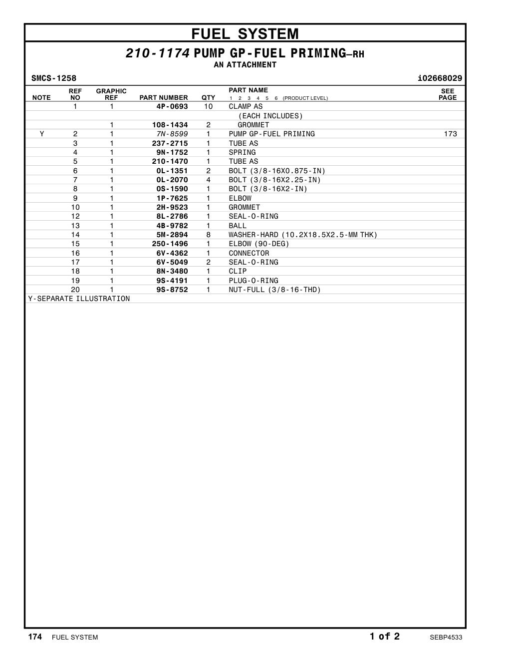 7N-8599 PUMP GP-FUEL PRIMING CAT parts manual diagram