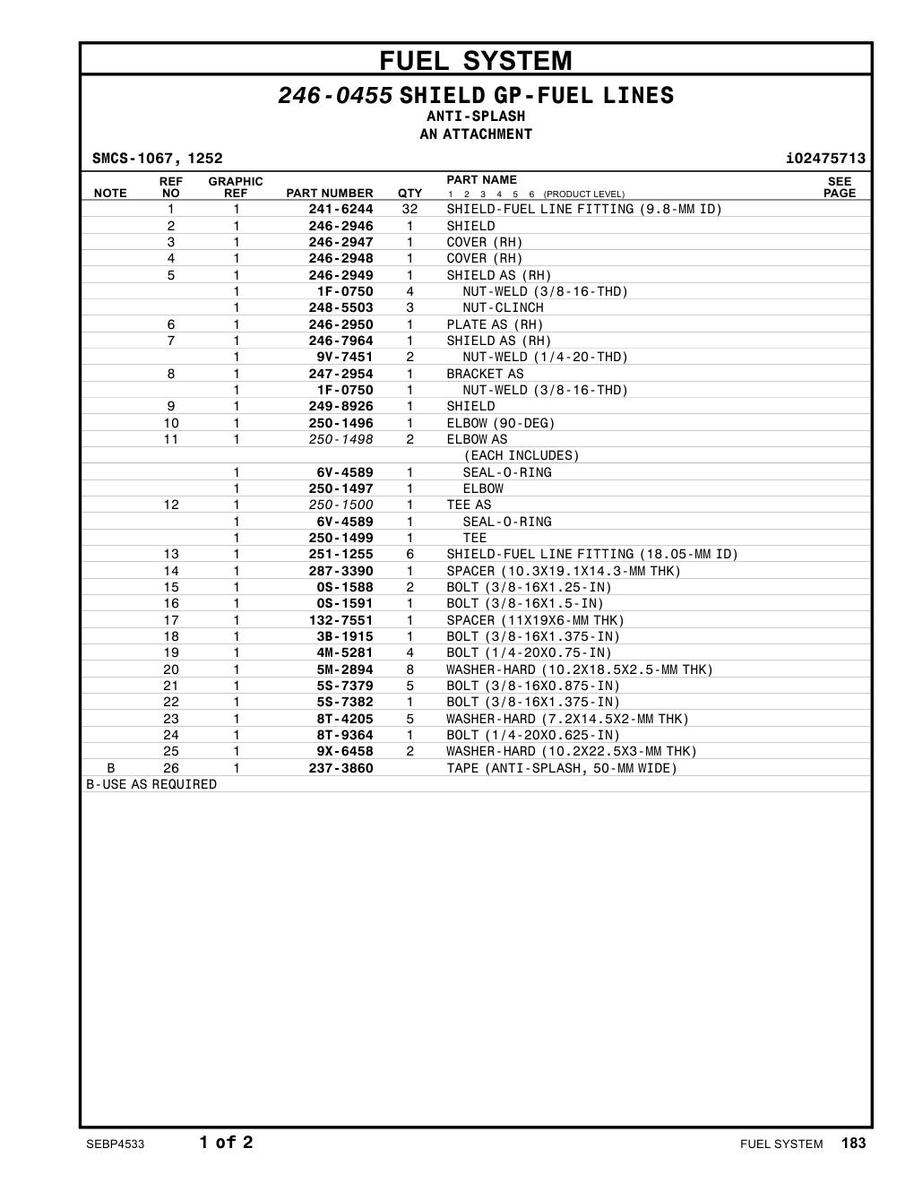 9V-7451 NUT-WELD(1/4-20-THD) CAT parts manual diagram