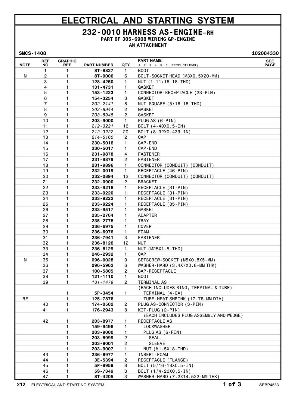 231-9879 FASTENER CAT parts manual diagram