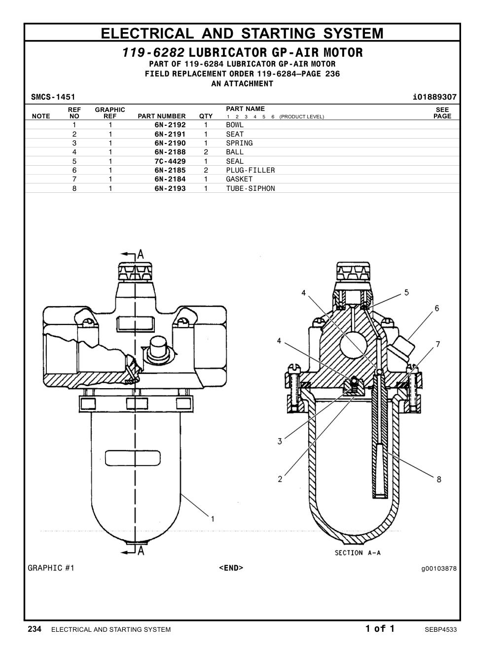 6N-2190 SPRING CAT parts manual diagram