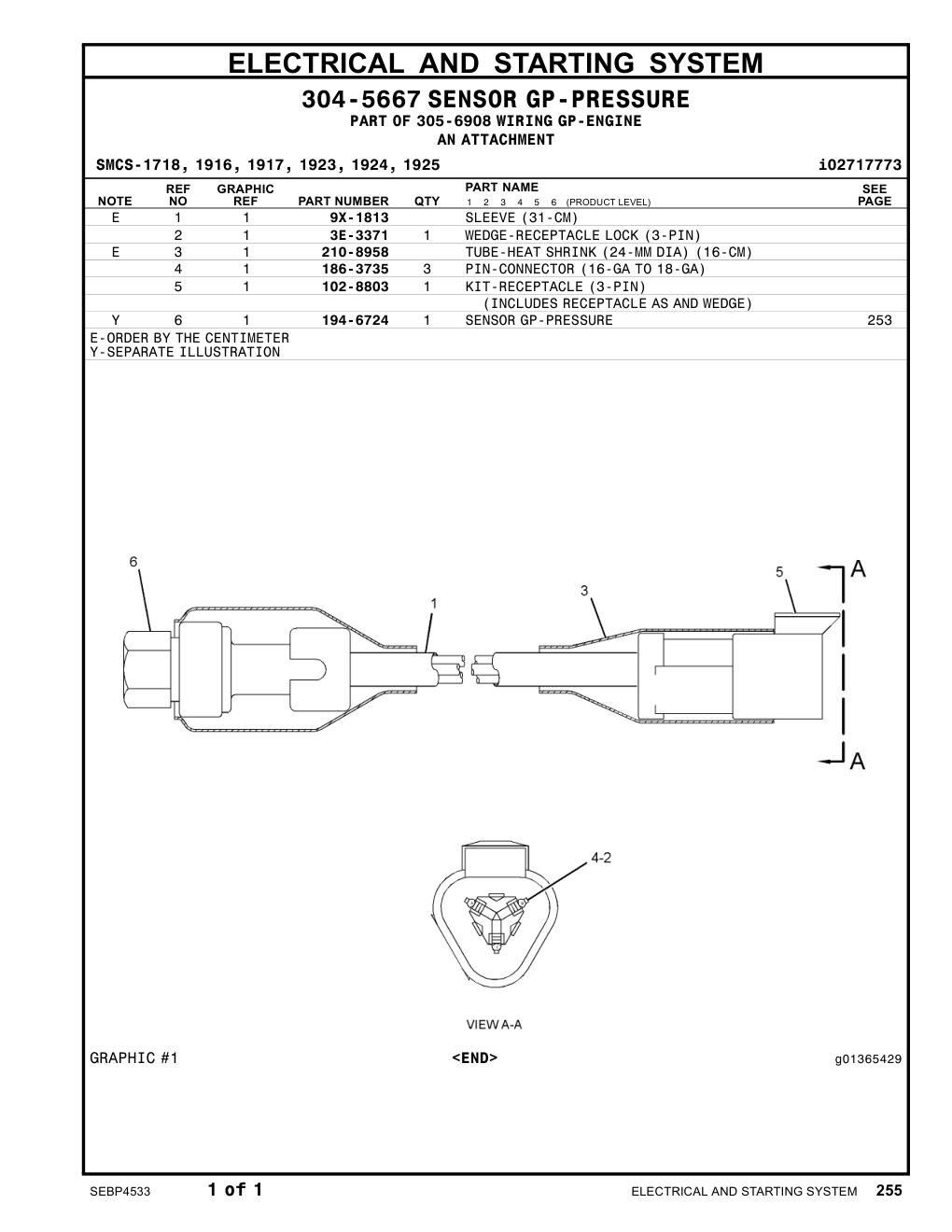 194-6724 SENSOR GP-PRESSURE (TURBOCHARGER OUTLET) CAT parts manual diagram