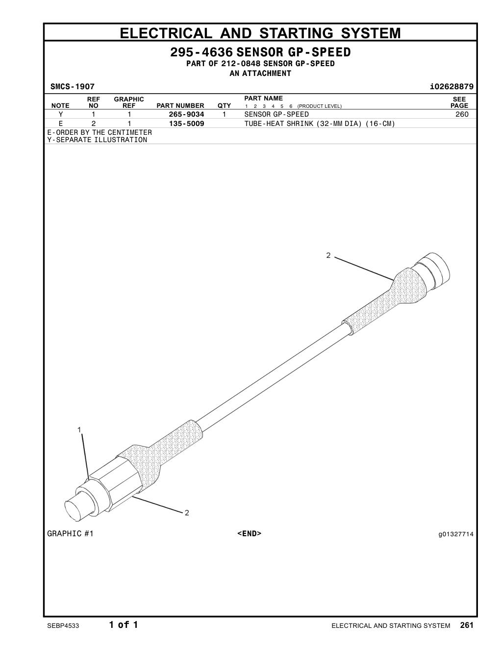 265-9034 SENSORGP-SPEED CAT parts manual diagram