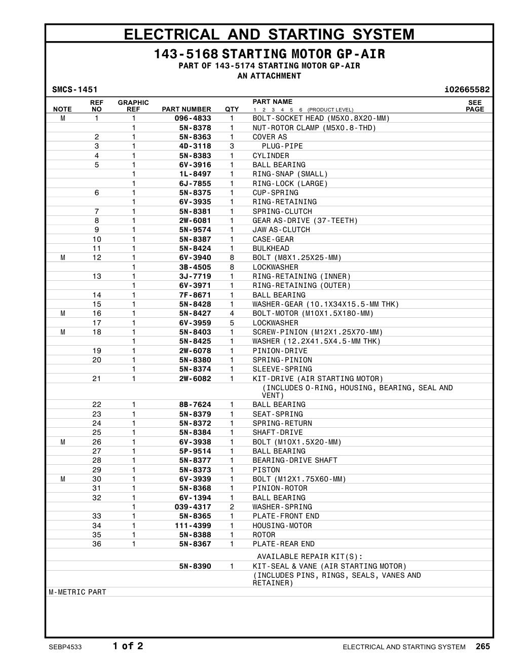 5N-8373 PISTON CAT parts manual diagram
