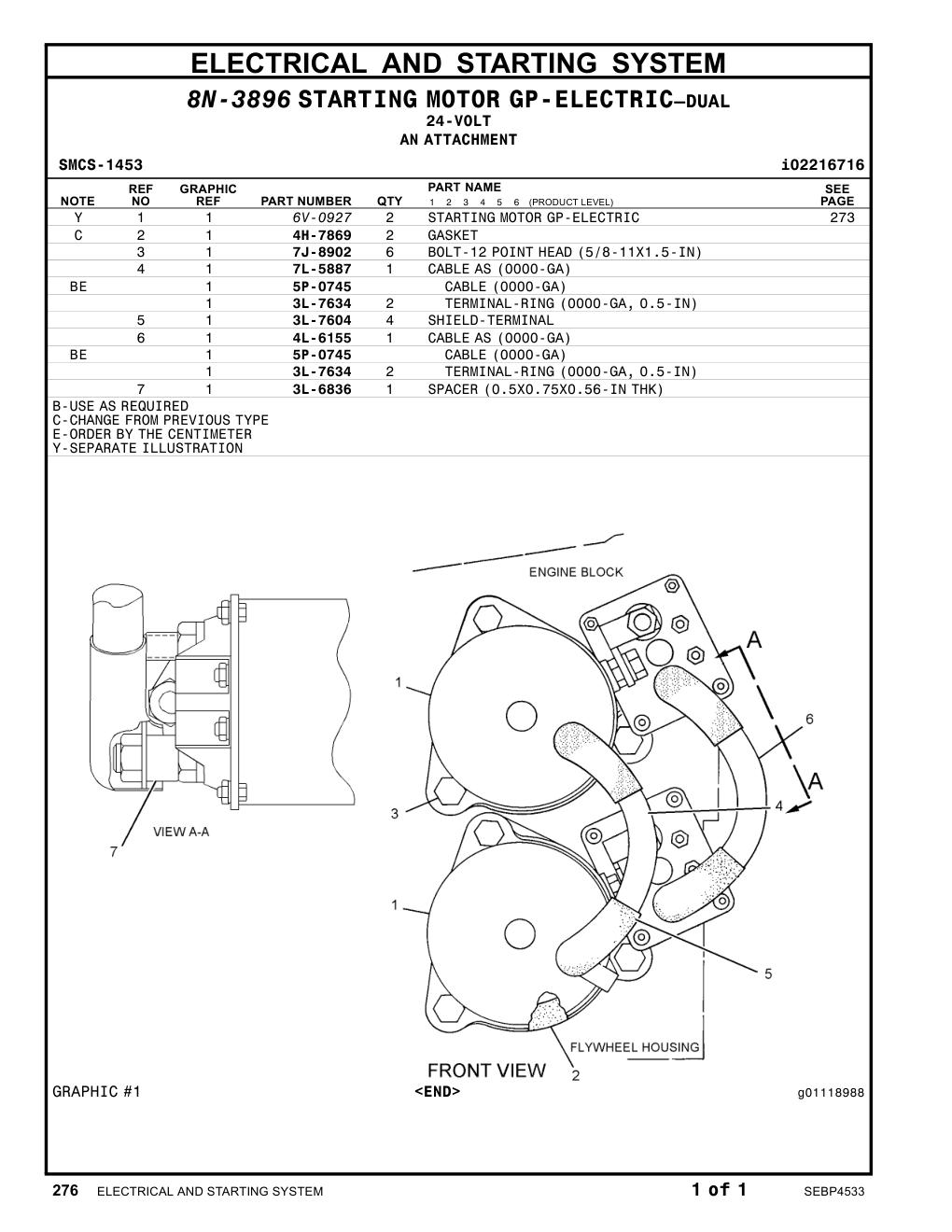 4L-6155 CABLE AS (0000-GA) CAT parts manual diagram