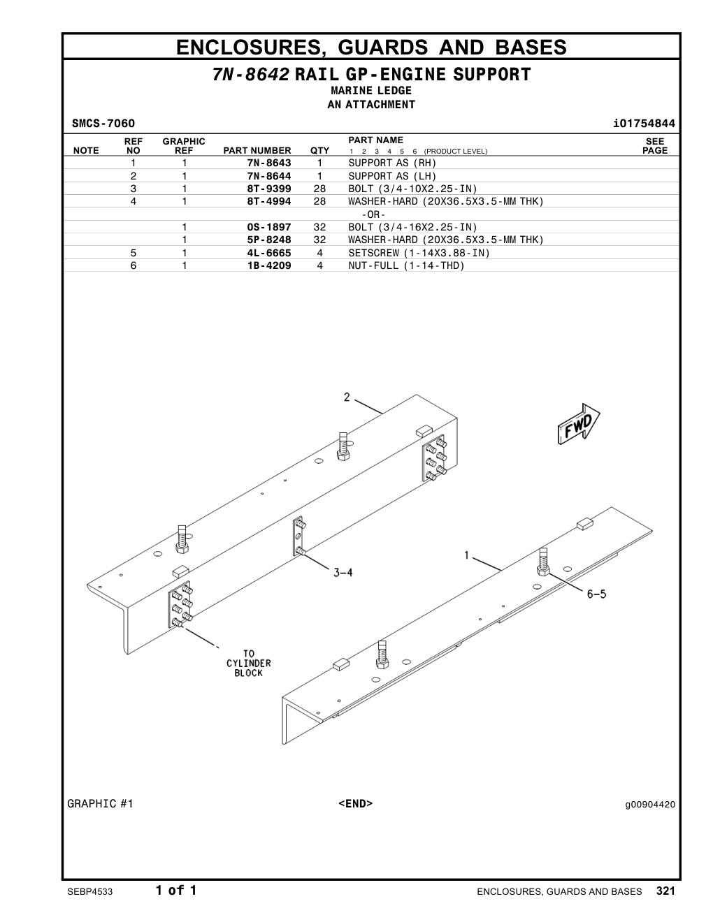8T-9399 BOLT(3/4-10X2.25-IN) CAT parts manual diagram