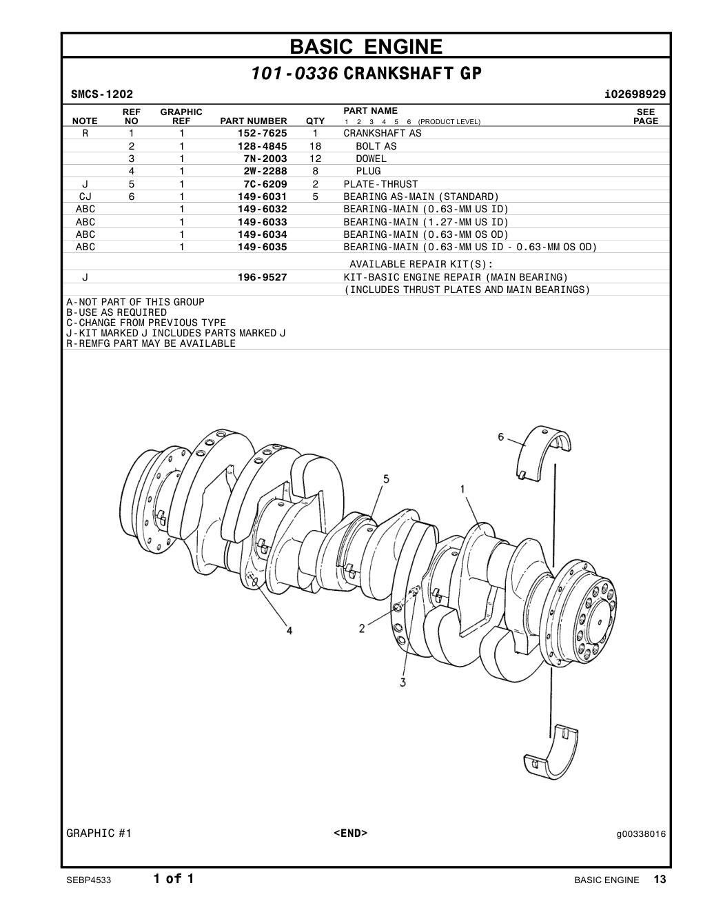7N-2003 DOWEL CAT parts manual diagram