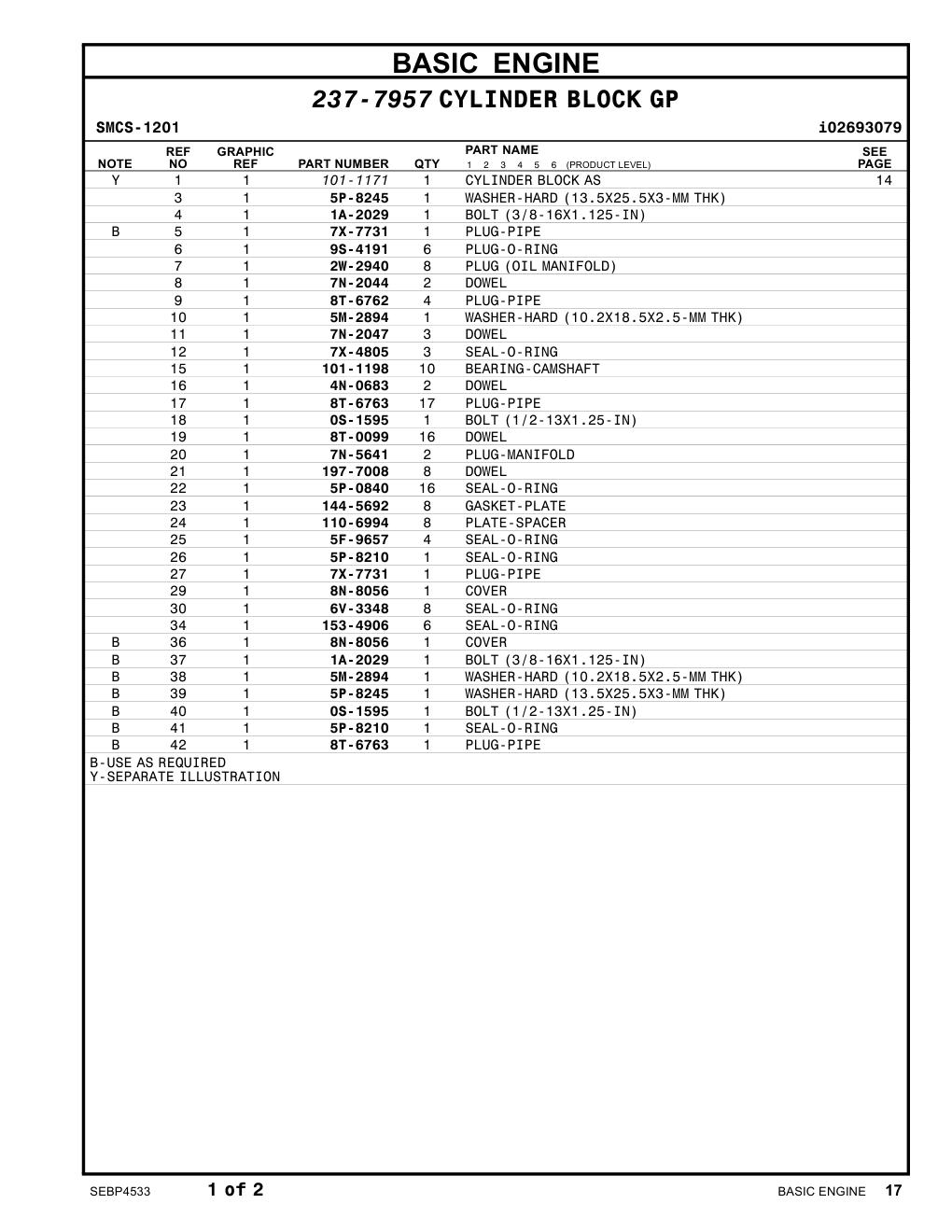 7N-2047 DOWEL CAT parts manual diagram