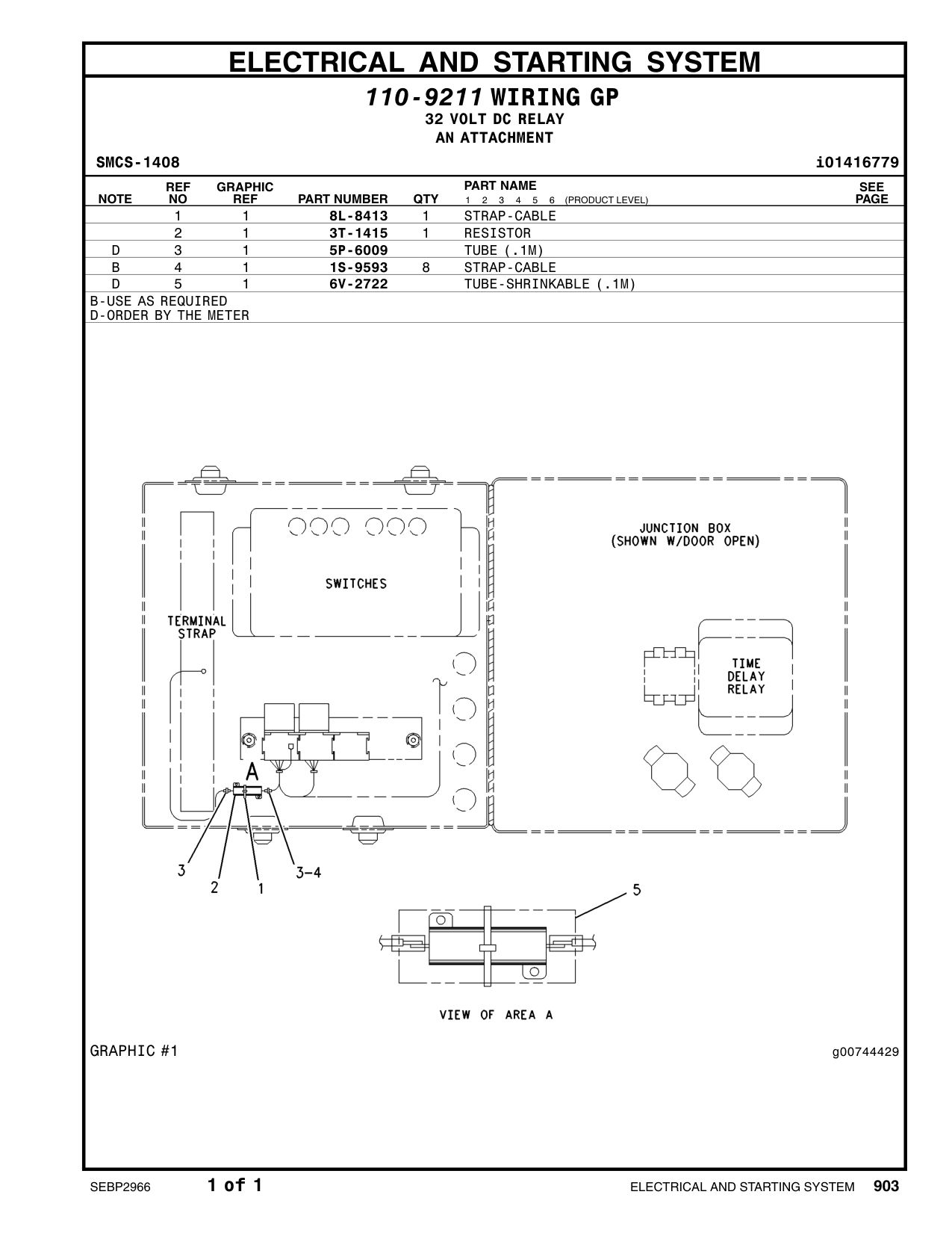 3T-1415 RESISTOR CAT parts manual diagram