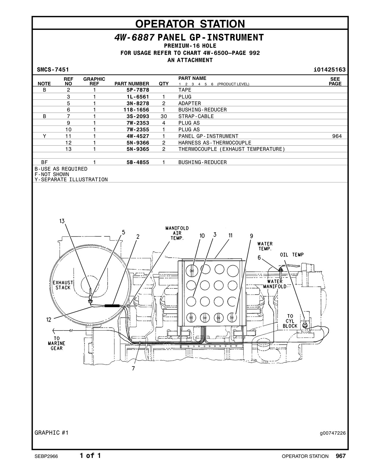 4W-4527 PANEL GP-INSTRUMENT CAT parts manual diagram