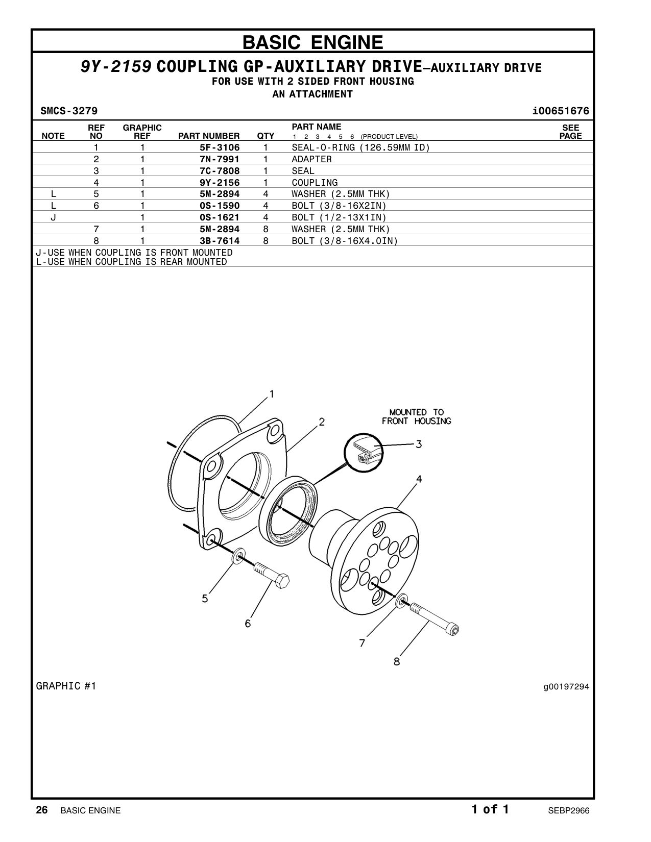 9Y-2156 COUPLING CAT parts manual diagram