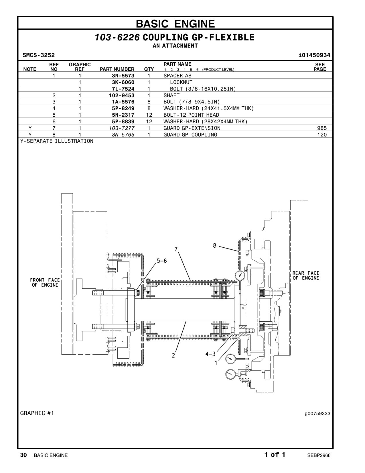 3N-5573 SPACER AS CAT parts manual diagram