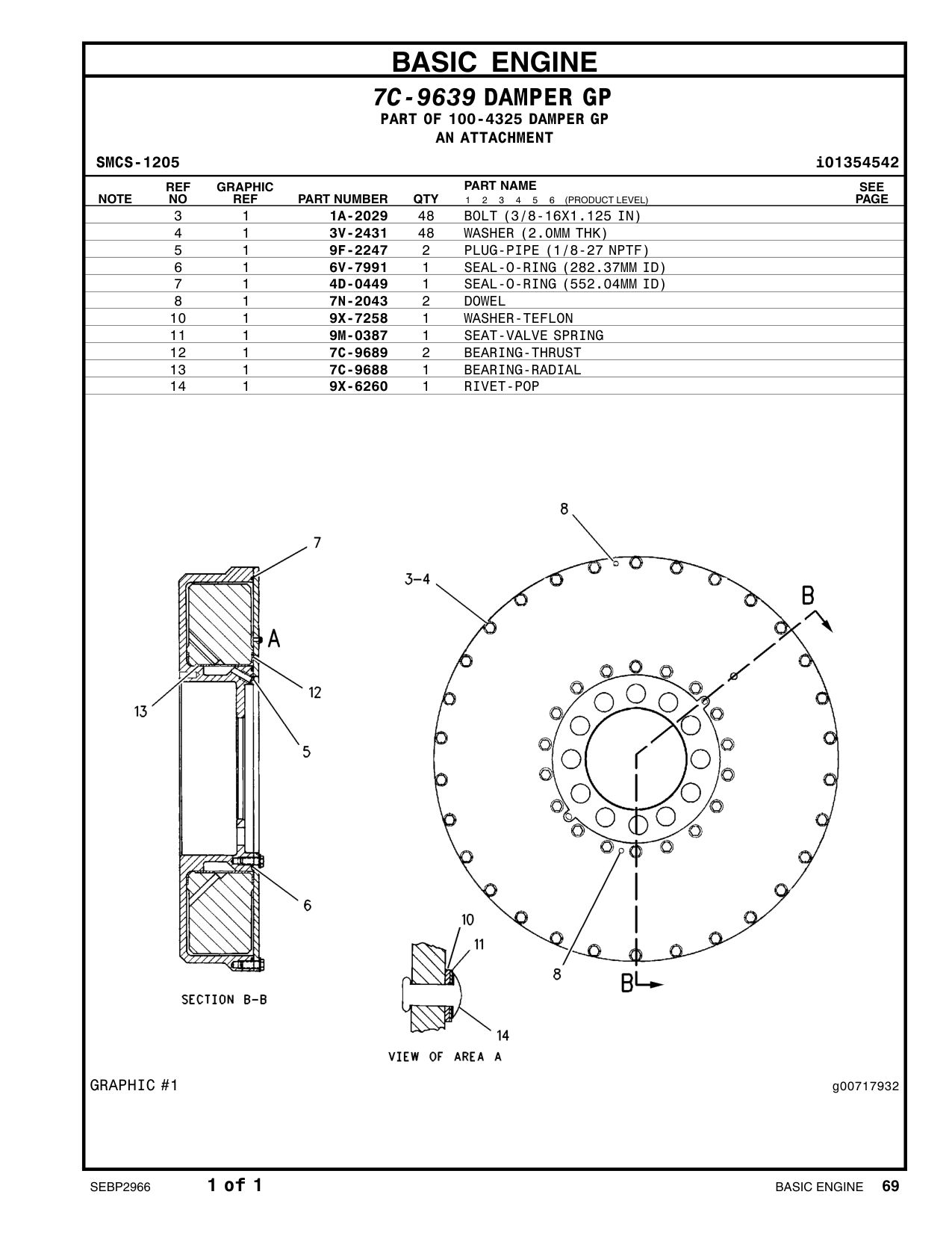 9X-7258 WASHER-PLASTIC (4.9X11.13X0.74-MM THK) CAT parts manual diagram
