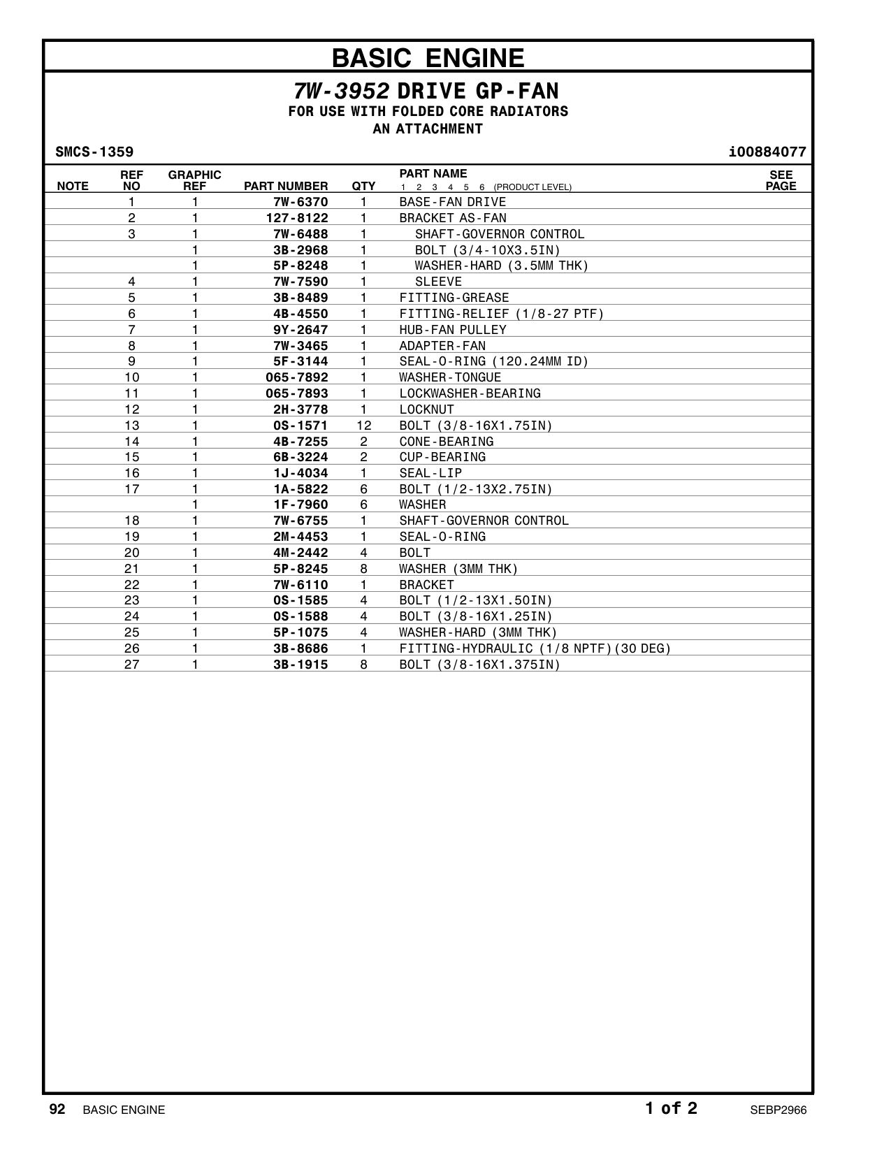 7W-7590 SLEEVE CAT parts manual diagram