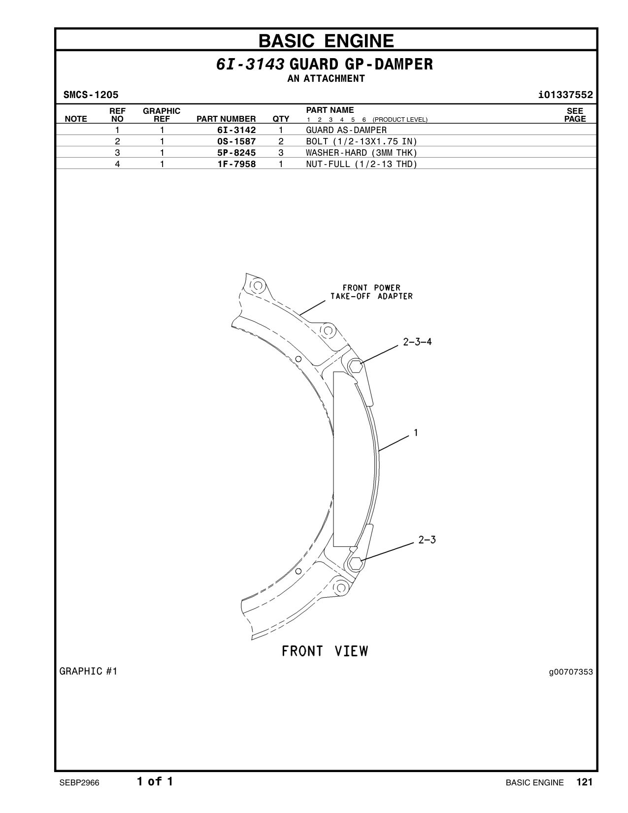 6I-3142 GUARD AS-DAMPER CAT parts manual diagram