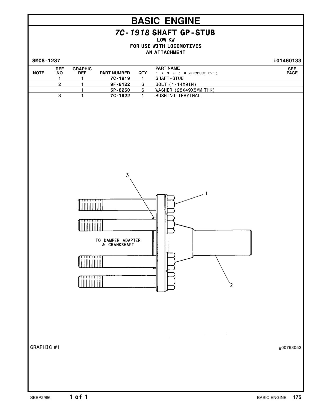 7C-1922 BUSHING-TERMINAL CAT parts manual diagram