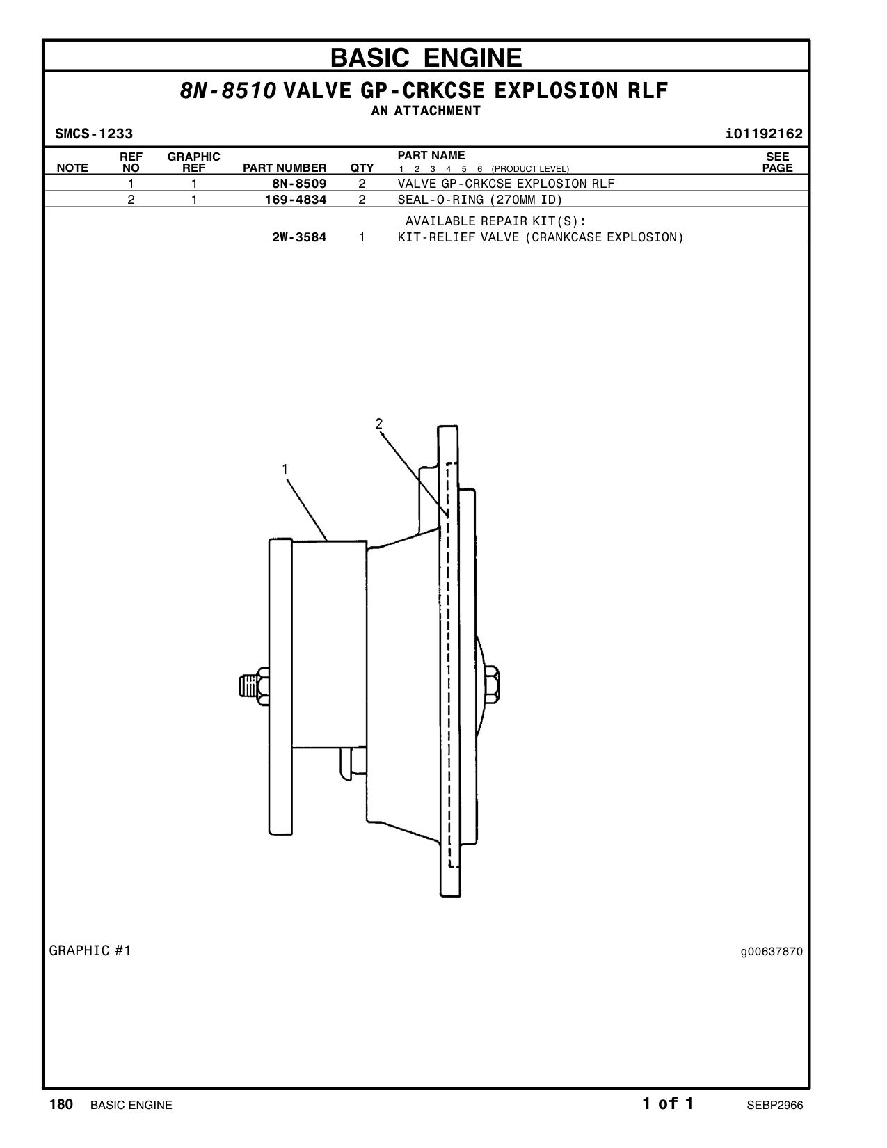 8N-8509 VALVE GP-CRKCSE EXPLOSION RLF CAT parts manual diagram