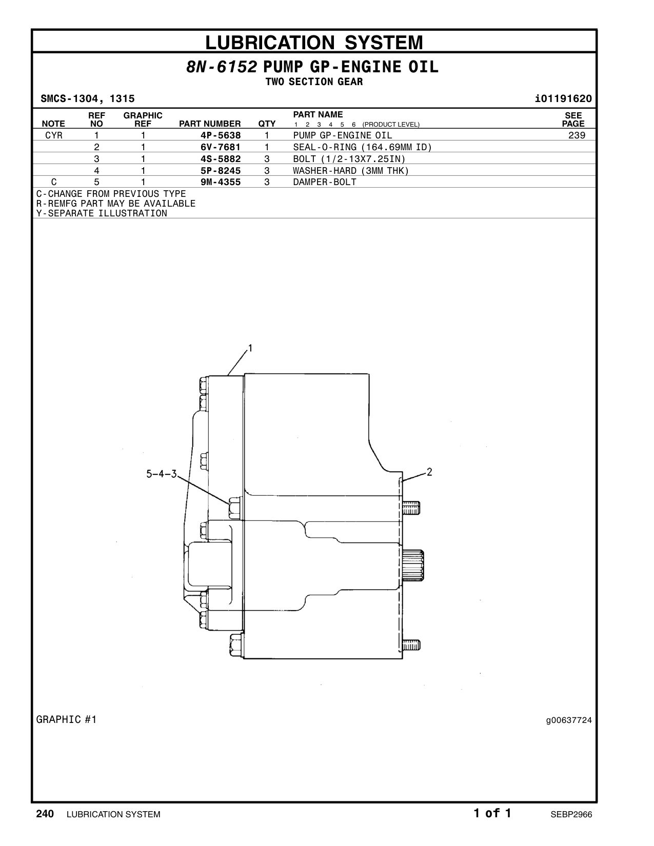 6V-7681 SEAL-O-RING (164.69MM ID) CAT parts manual diagram