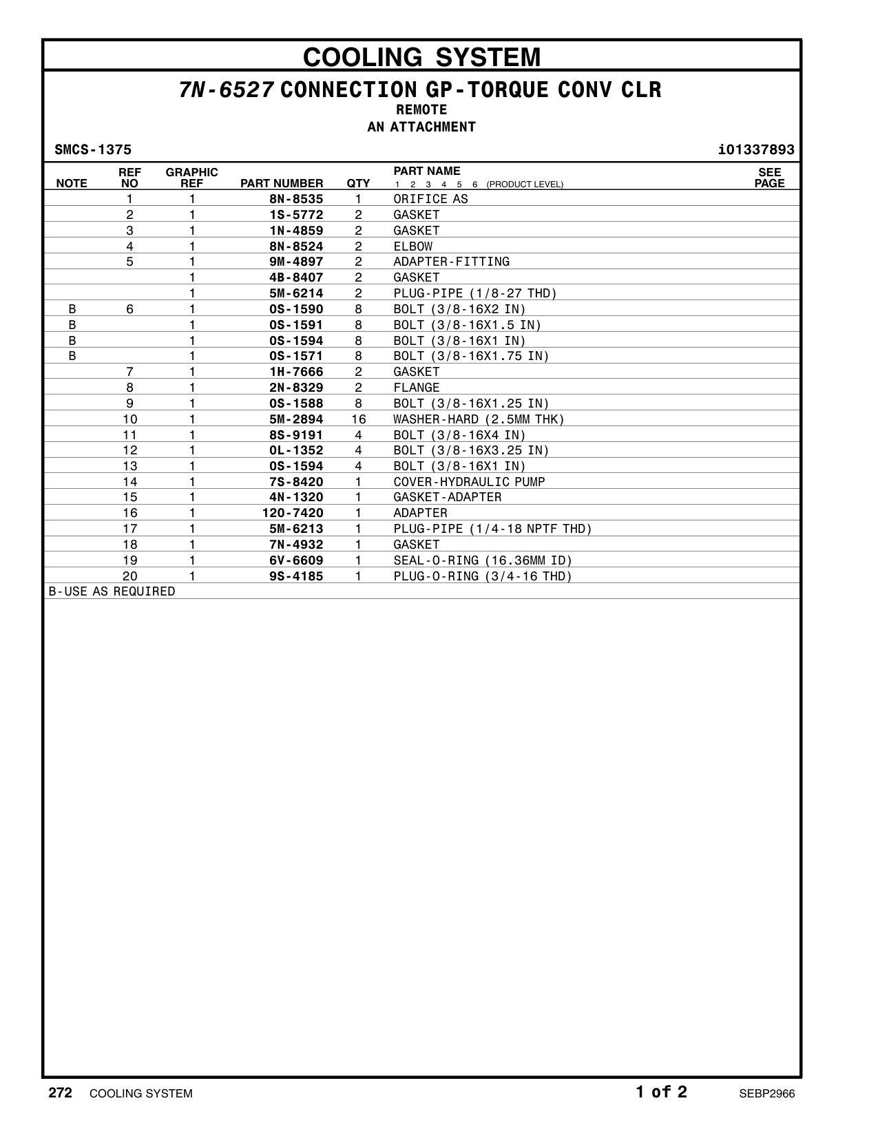 2N-8329 FLANGE CAT parts manual diagram