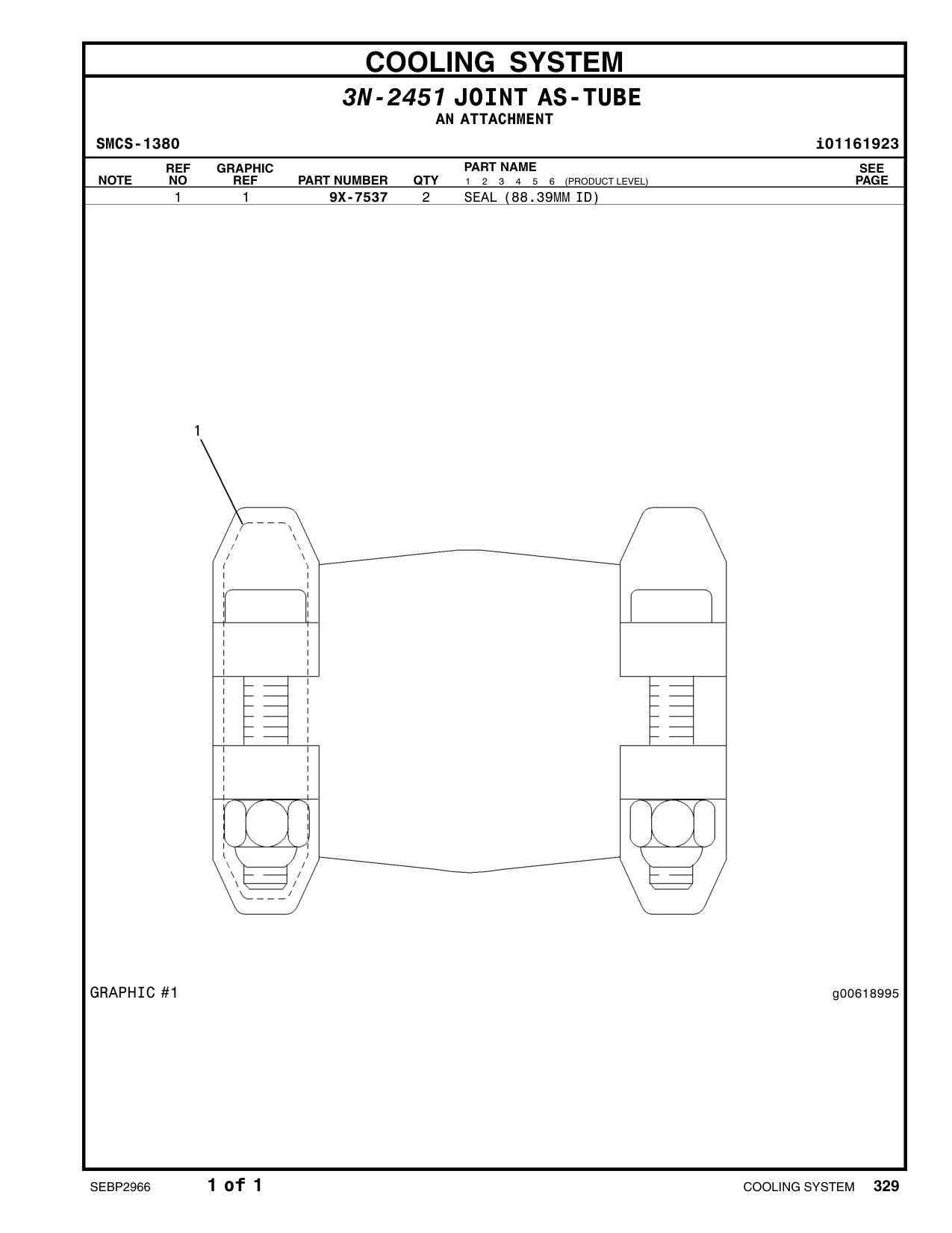 9X-7537 SEAL CAT parts manual diagram