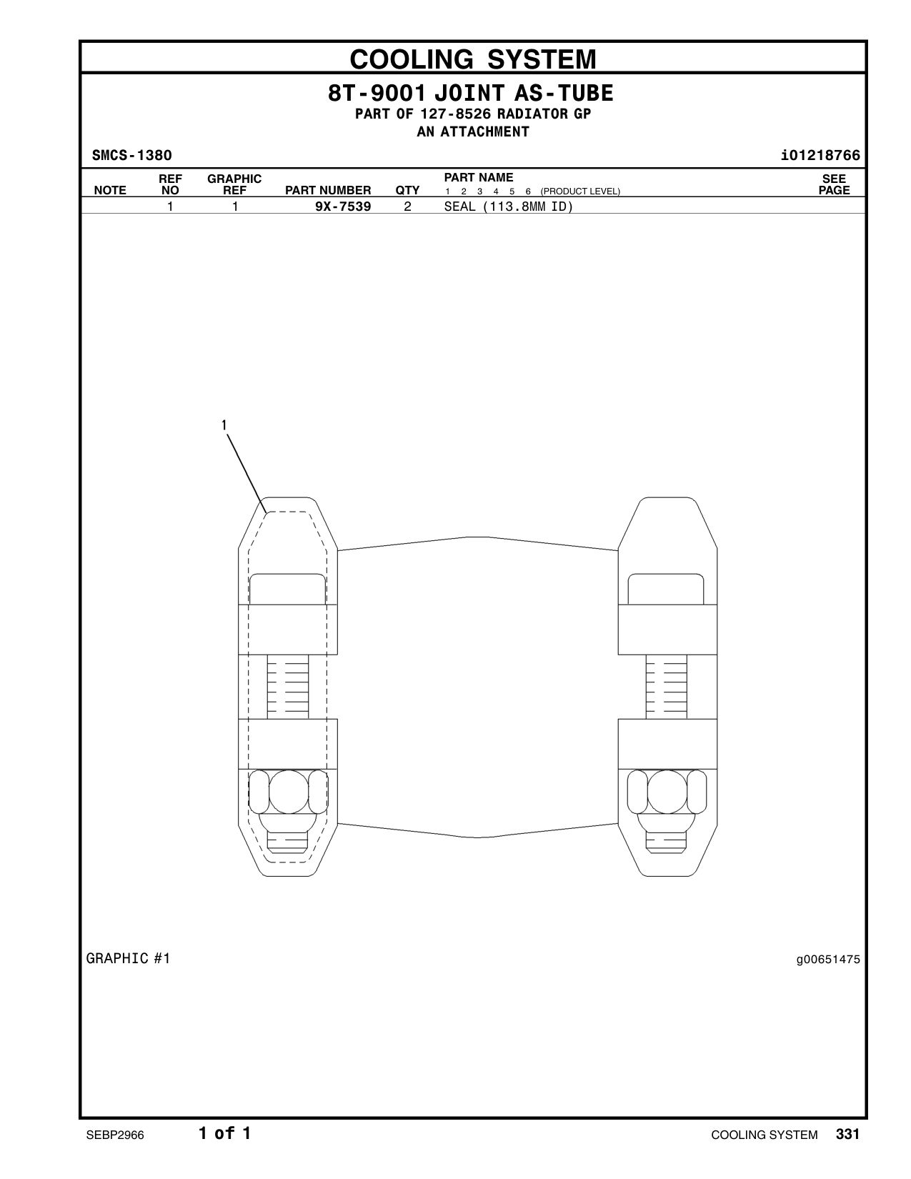9X-7539 SEAL CAT parts manual diagram