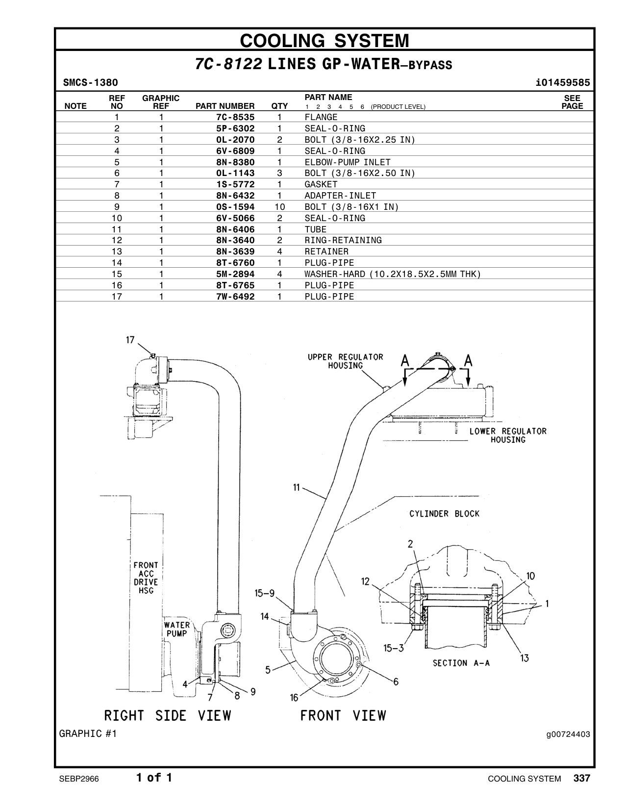 5P-6302 SEAL-O-RING CAT parts manual diagram