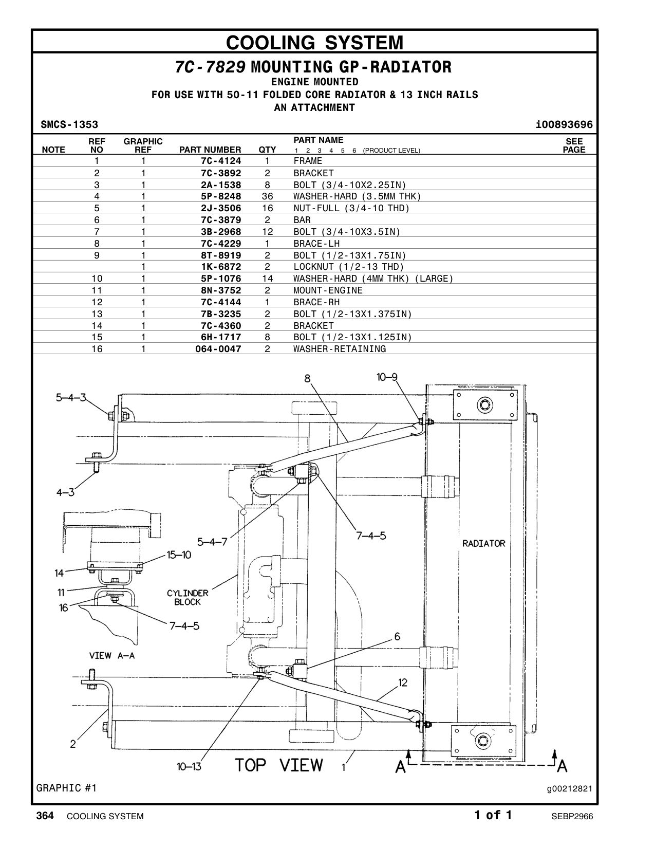 7C-4124 FRAME CAT parts manual diagram