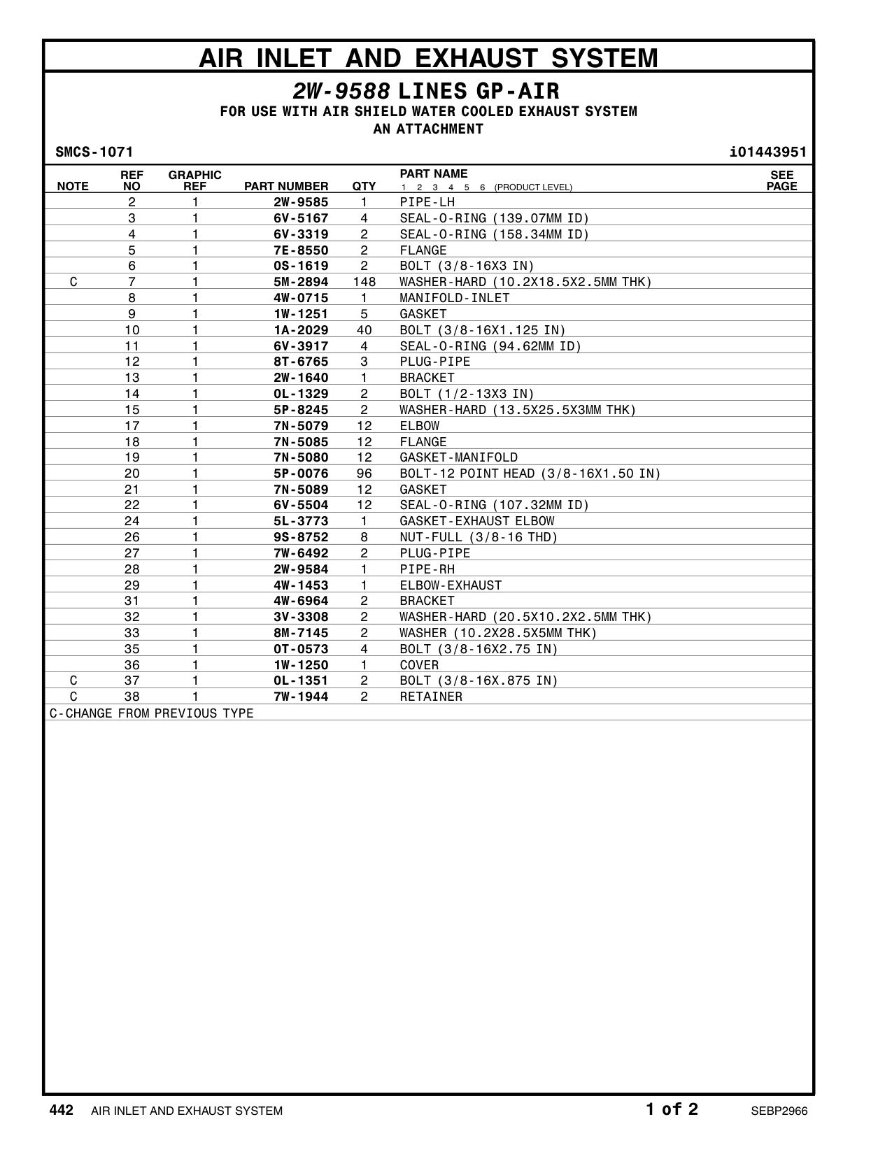 7N-5089 GASKET CAT parts manual diagram