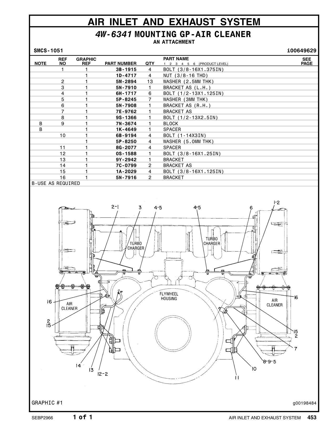 9Y-2942 BRACKET CAT parts manual diagram