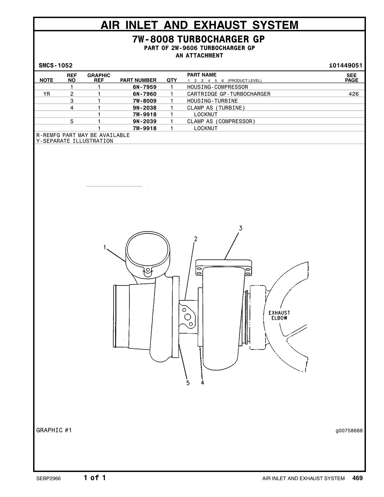 9N-2039 CLAMP AS (COMPRESSOR) CAT parts manual diagram
