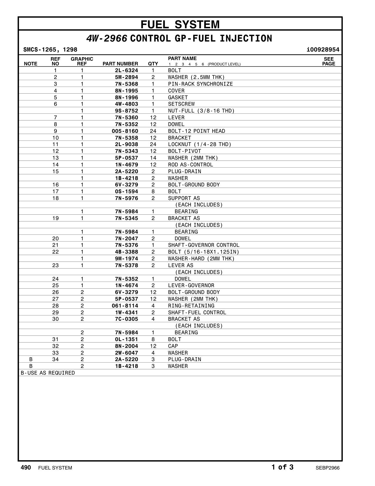 8N-1996 GASKET CAT parts manual diagram