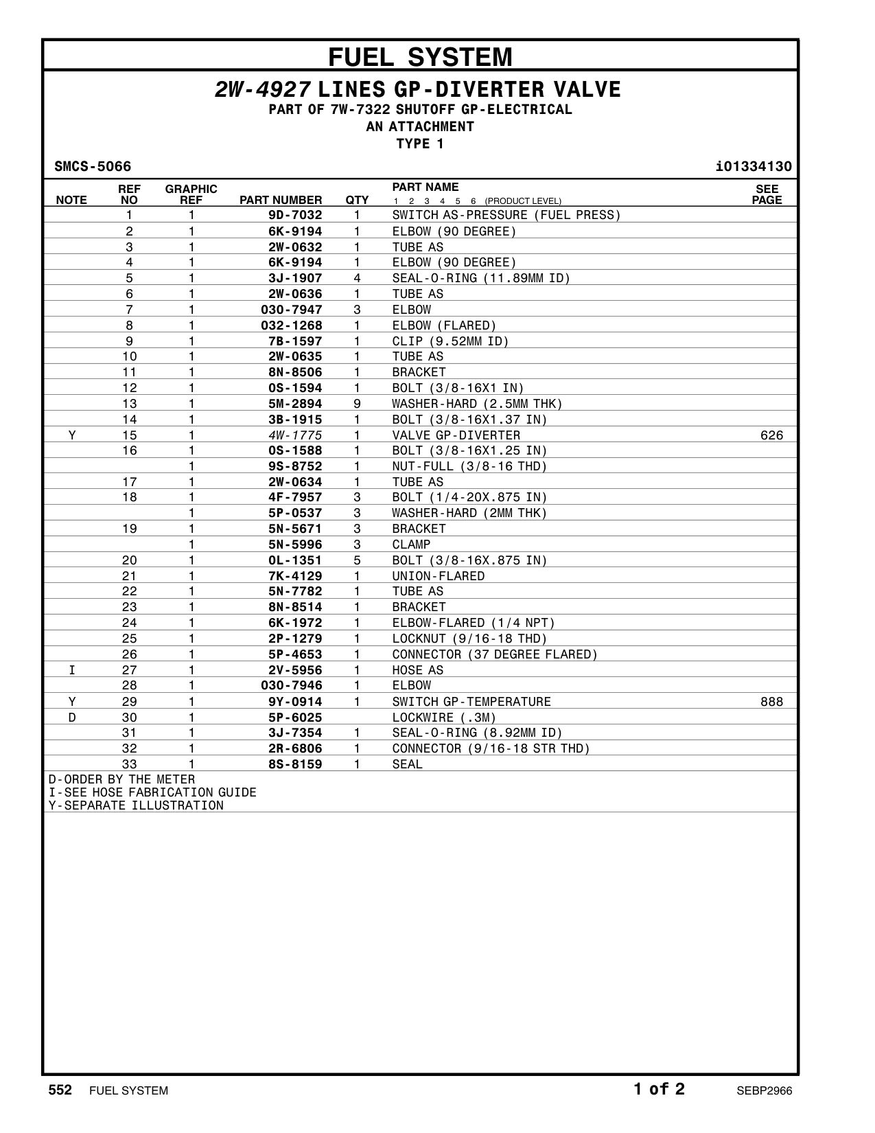 2W-0632 TUBE AS CAT parts manual diagram