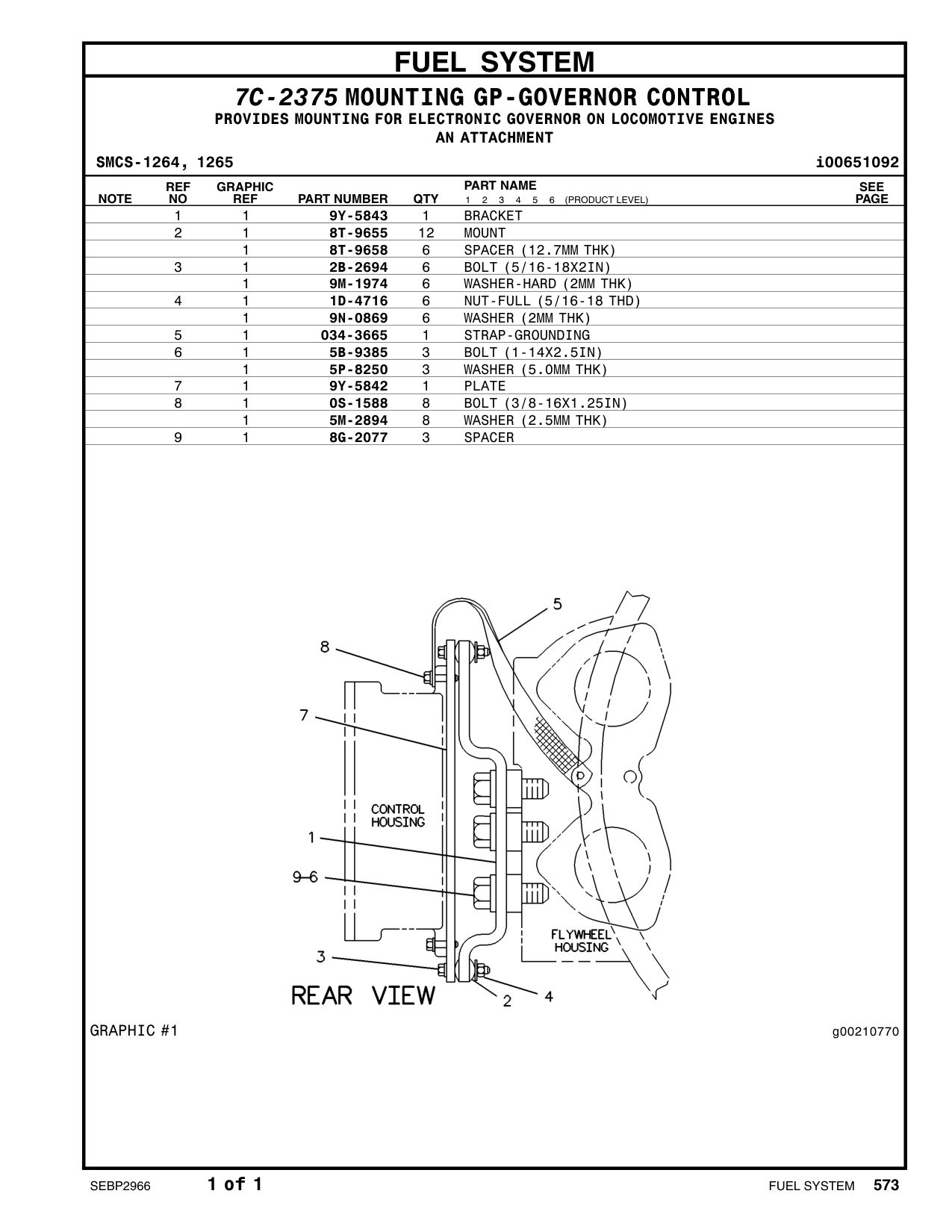 9Y-5843 BRACKET CAT parts manual diagram
